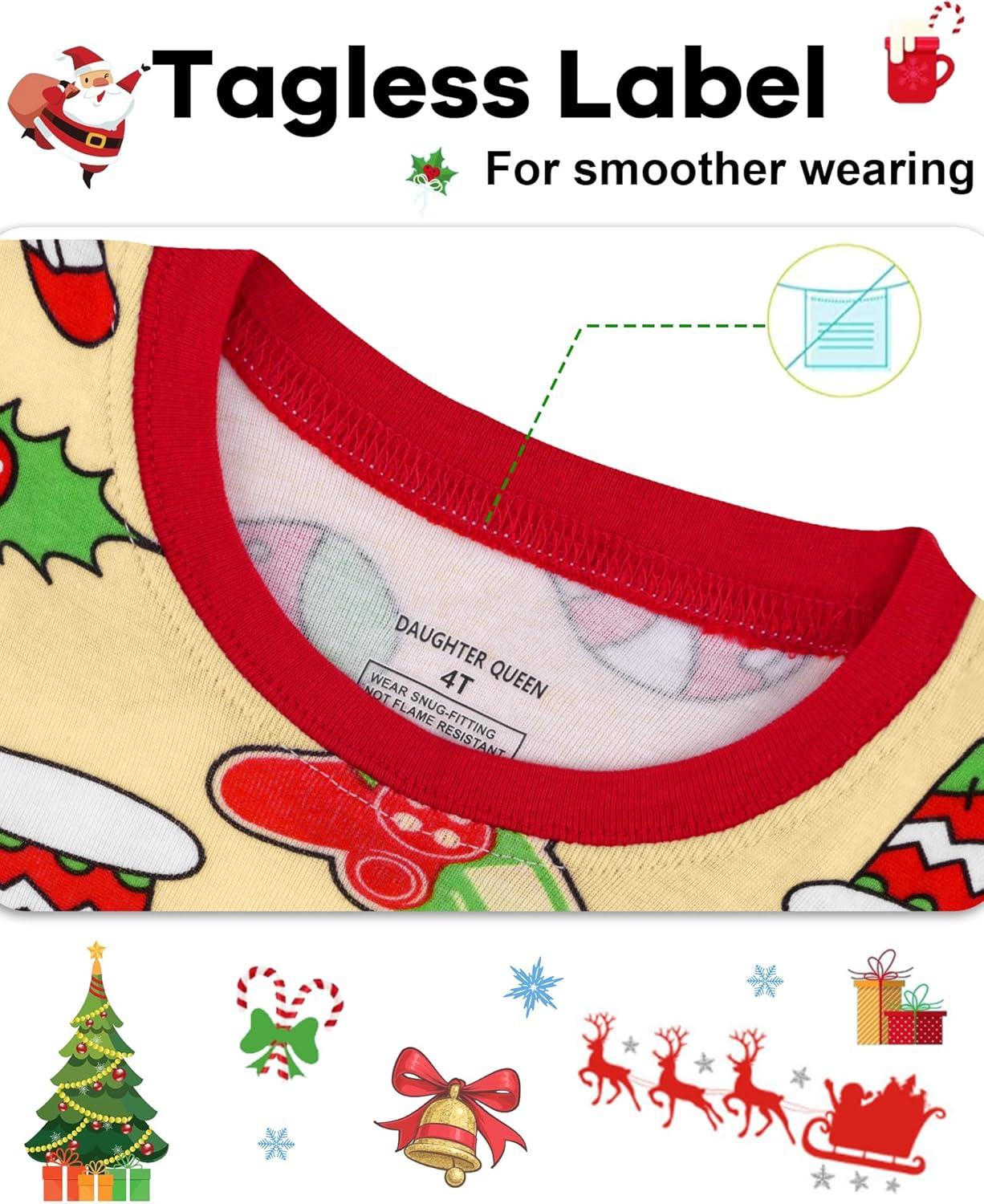imageDAUGHTER QUEEN 18 Months12 Years Boys amp Girls Christmas Pajamas 100 Cotton Sleepwear2pcsbeigegamercba25