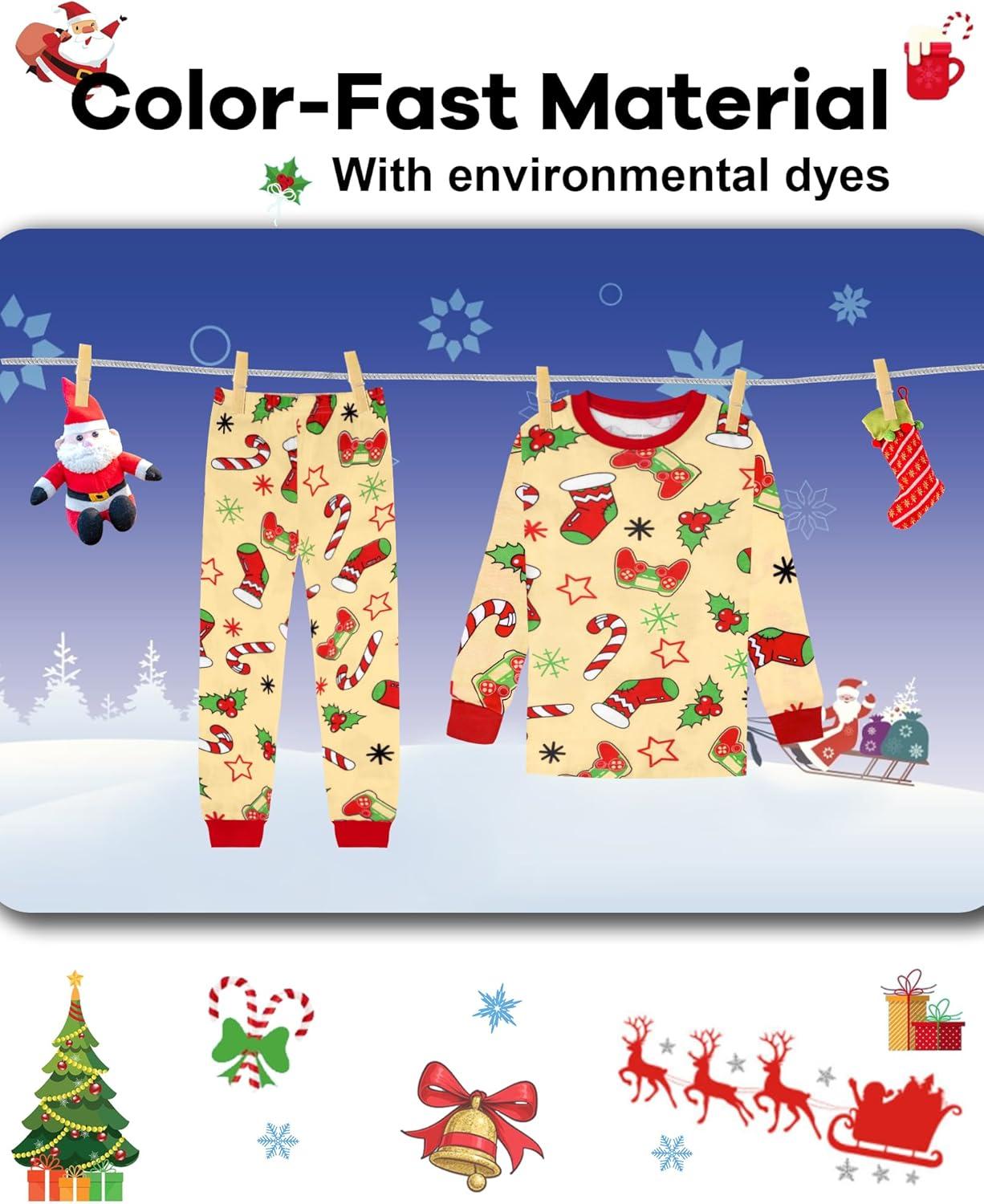 imageDAUGHTER QUEEN 18 Months12 Years Boys amp Girls Christmas Pajamas 100 Cotton Sleepwear2pcsbeigegamercba25