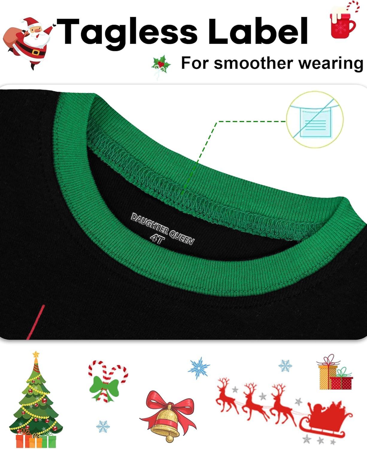 imageDAUGHTER QUEEN 18 Months12 Years Boys amp Girls Christmas Pajamas 100 Cotton Sleepwear2pcsblackdinosaurcba24