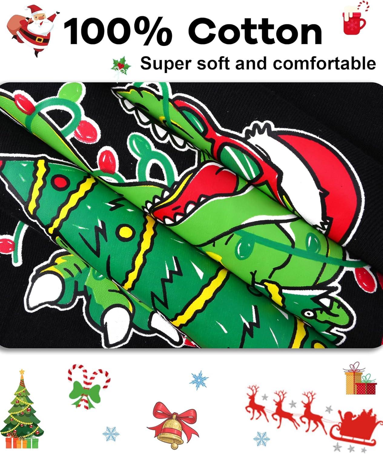 imageDAUGHTER QUEEN 18 Months12 Years Boys amp Girls Christmas Pajamas 100 Cotton Sleepwear2pcsblackdinosaurcba25