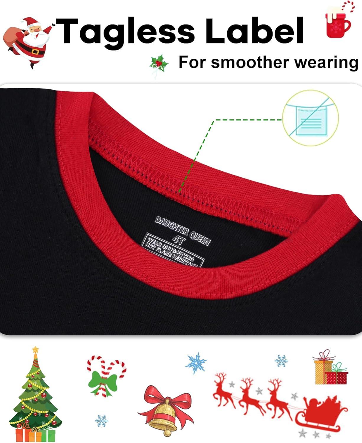 imageDAUGHTER QUEEN 18 Months12 Years Boys amp Girls Christmas Pajamas 100 Cotton Sleepwear2pcsblackgingerbreadcba25
