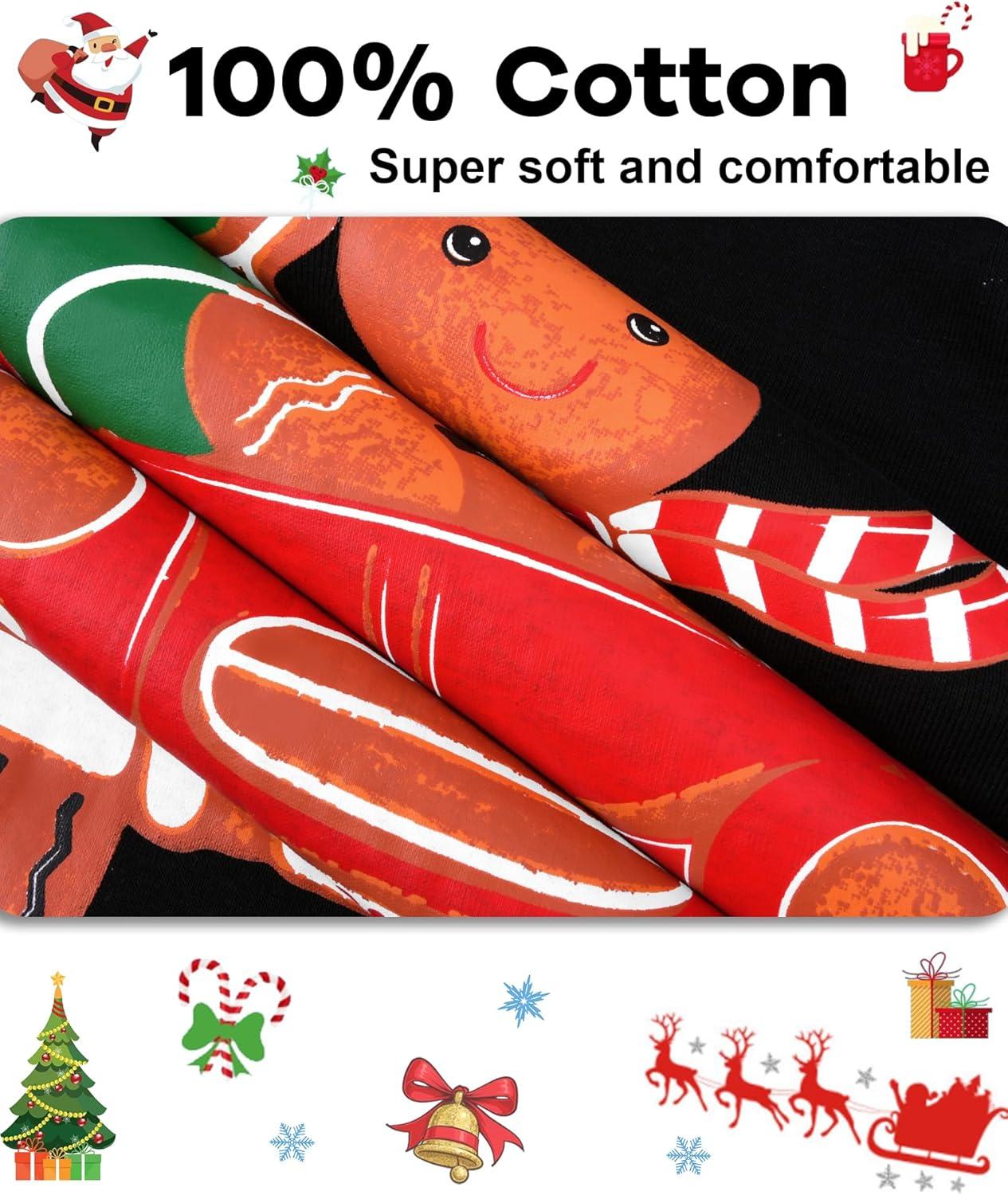 imageDAUGHTER QUEEN 18 Months12 Years Boys amp Girls Christmas Pajamas 100 Cotton Sleepwear2pcsblackgingerbreadcba25