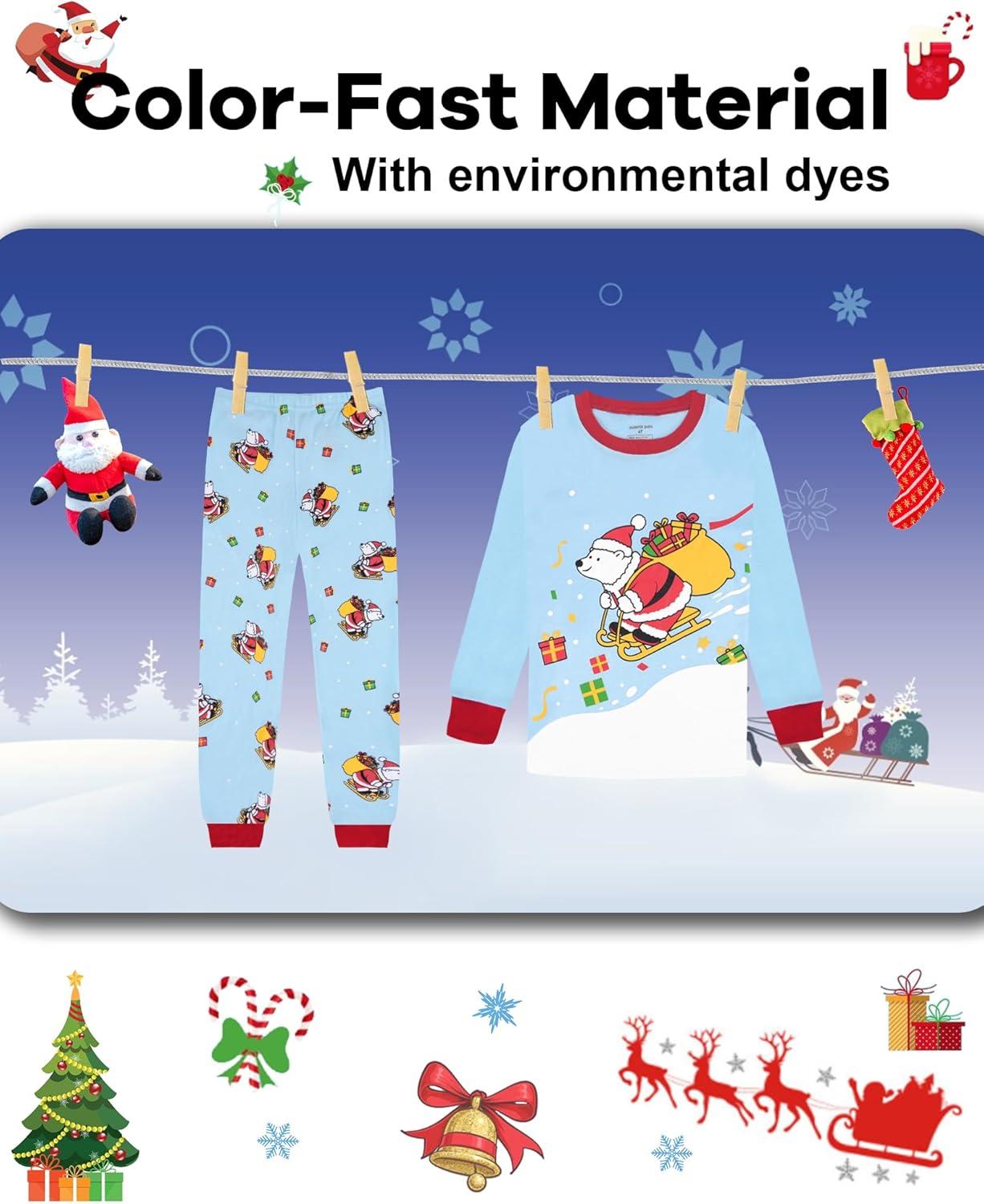 imageDAUGHTER QUEEN 18 Months12 Years Boys amp Girls Christmas Pajamas 100 Cotton Sleepwear2pcsbluepolar Bearcba25