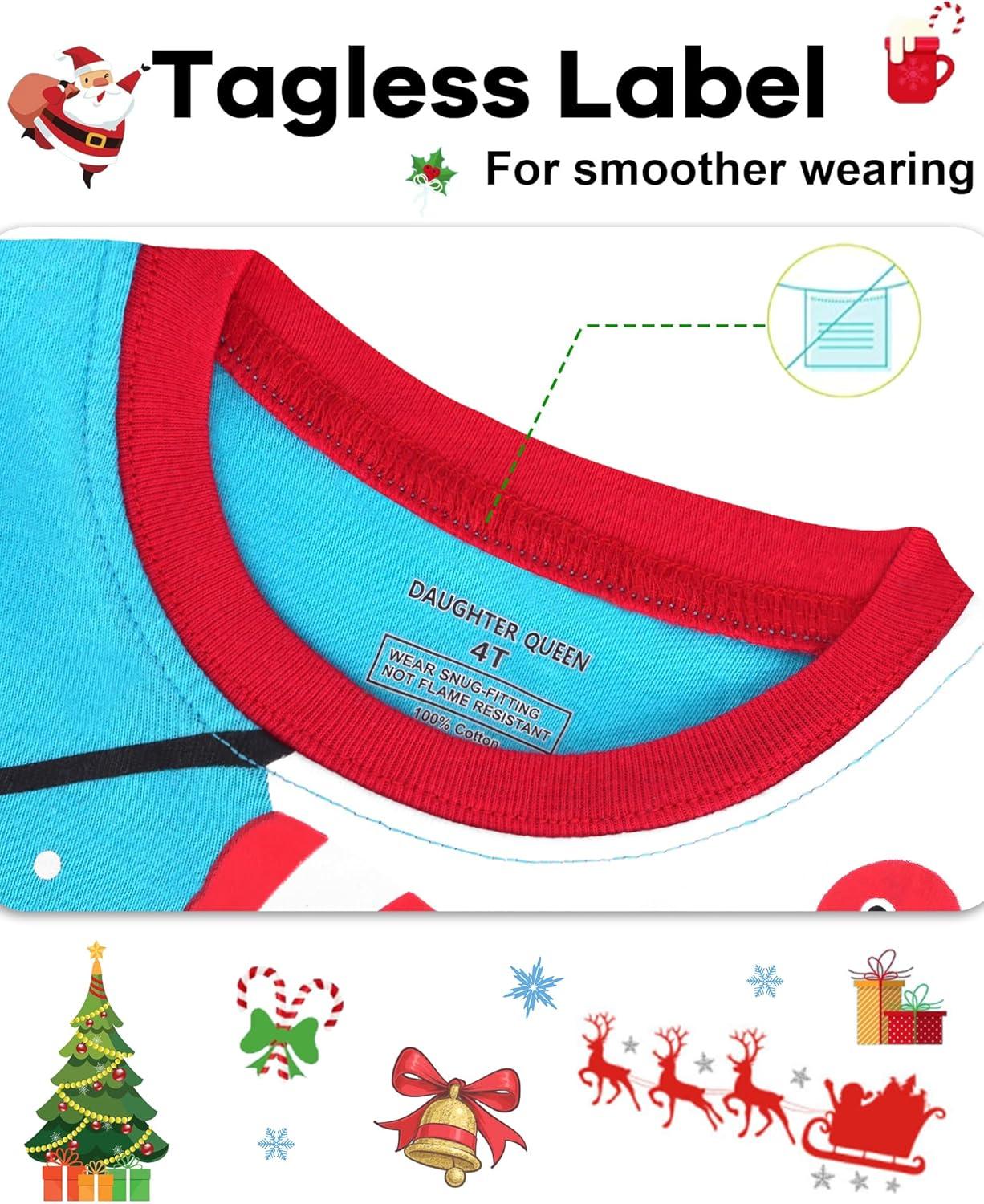 imageDAUGHTER QUEEN 18 Months12 Years Boys amp Girls Christmas Pajamas 100 Cotton Sleepwear2pcsbluesnowmancba24