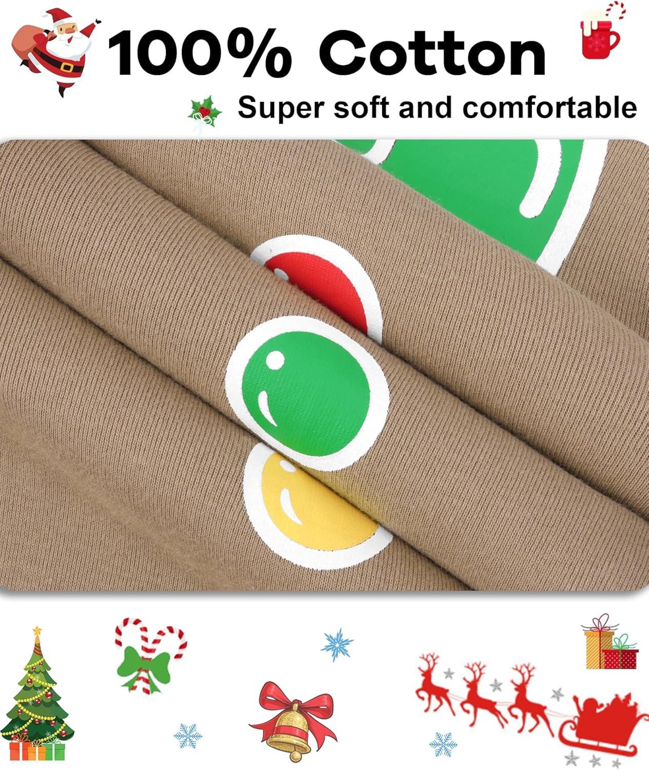 imageDAUGHTER QUEEN 18 Months12 Years Boys amp Girls Christmas Pajamas 100 Cotton Sleepwear2pcsbrowngingerbreadcba25
