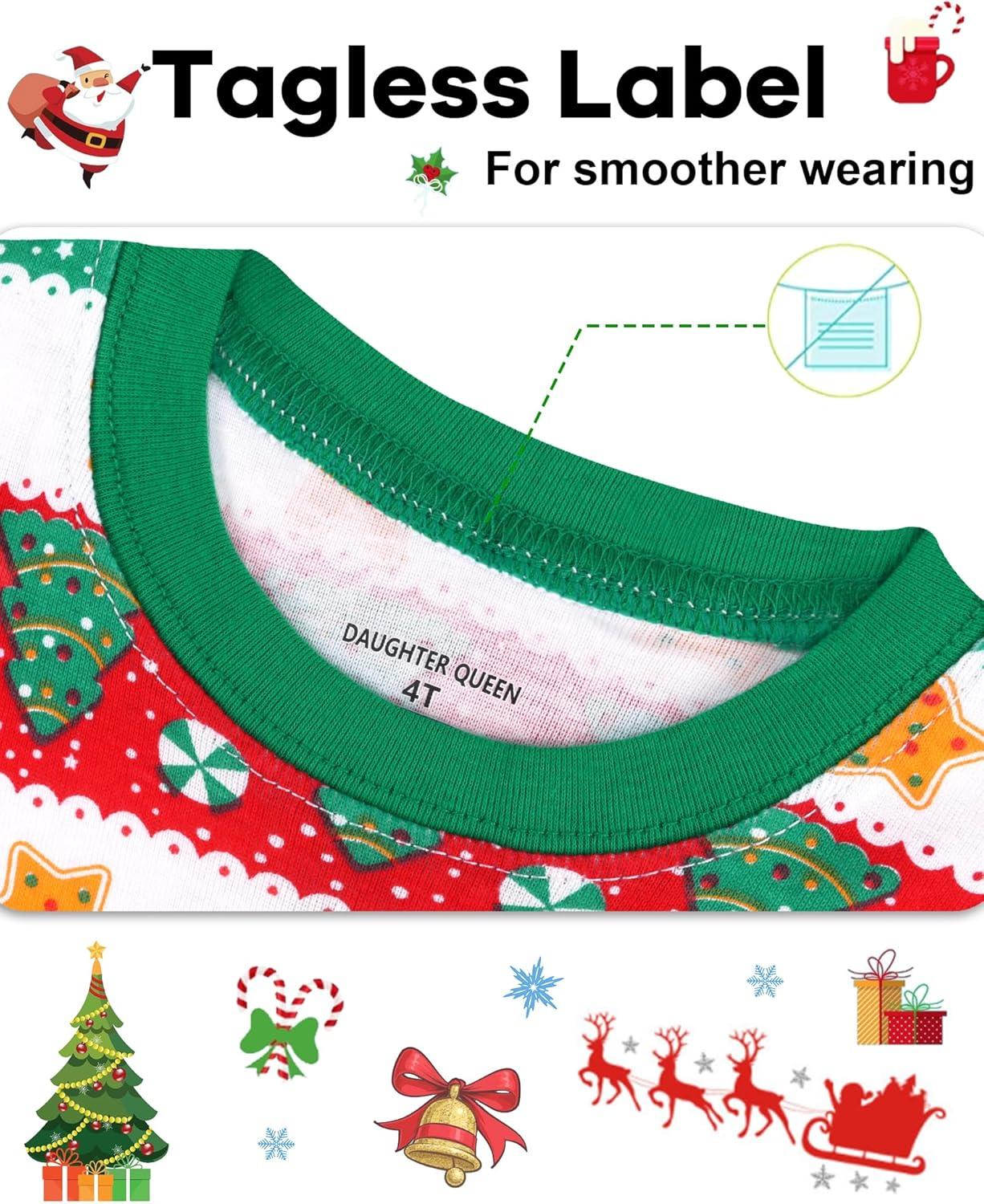 imageDAUGHTER QUEEN 18 Months12 Years Boys amp Girls Christmas Pajamas 100 Cotton Sleepwear2pcscolorfulfair Islecba25