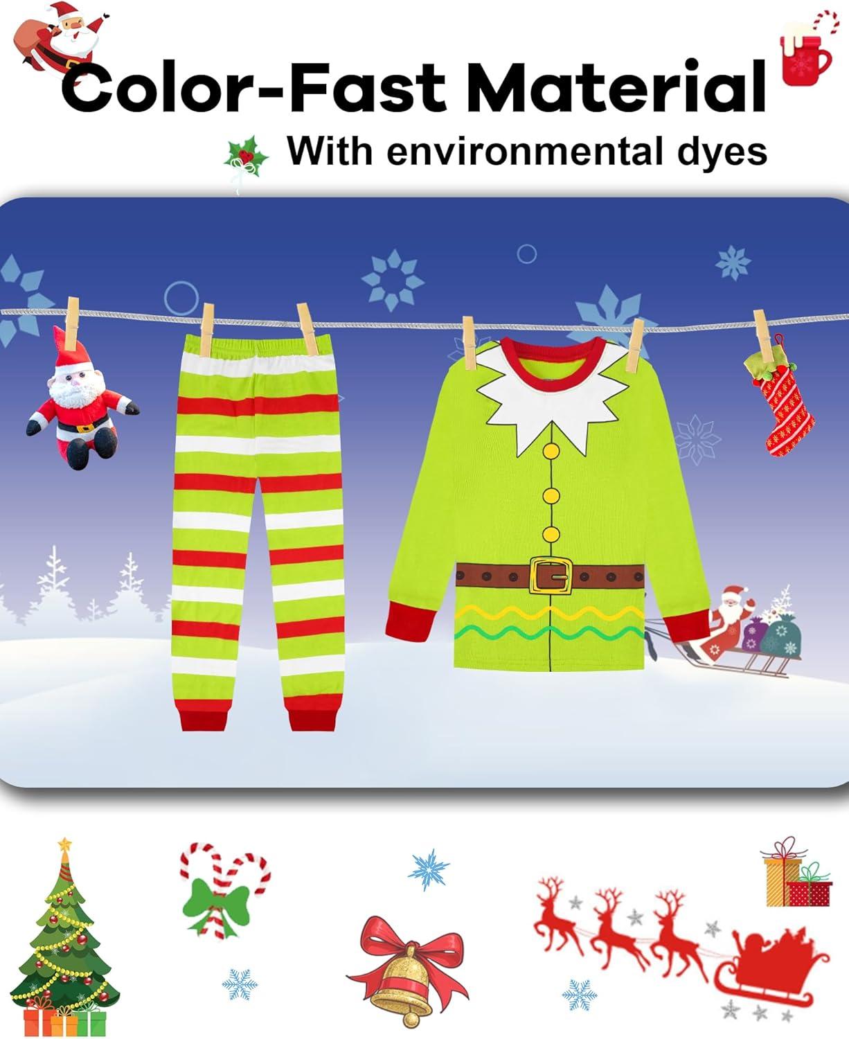 imageDAUGHTER QUEEN 18 Months12 Years Boys amp Girls Christmas Pajamas 100 Cotton Sleepwear2pcsgreenelfcba25