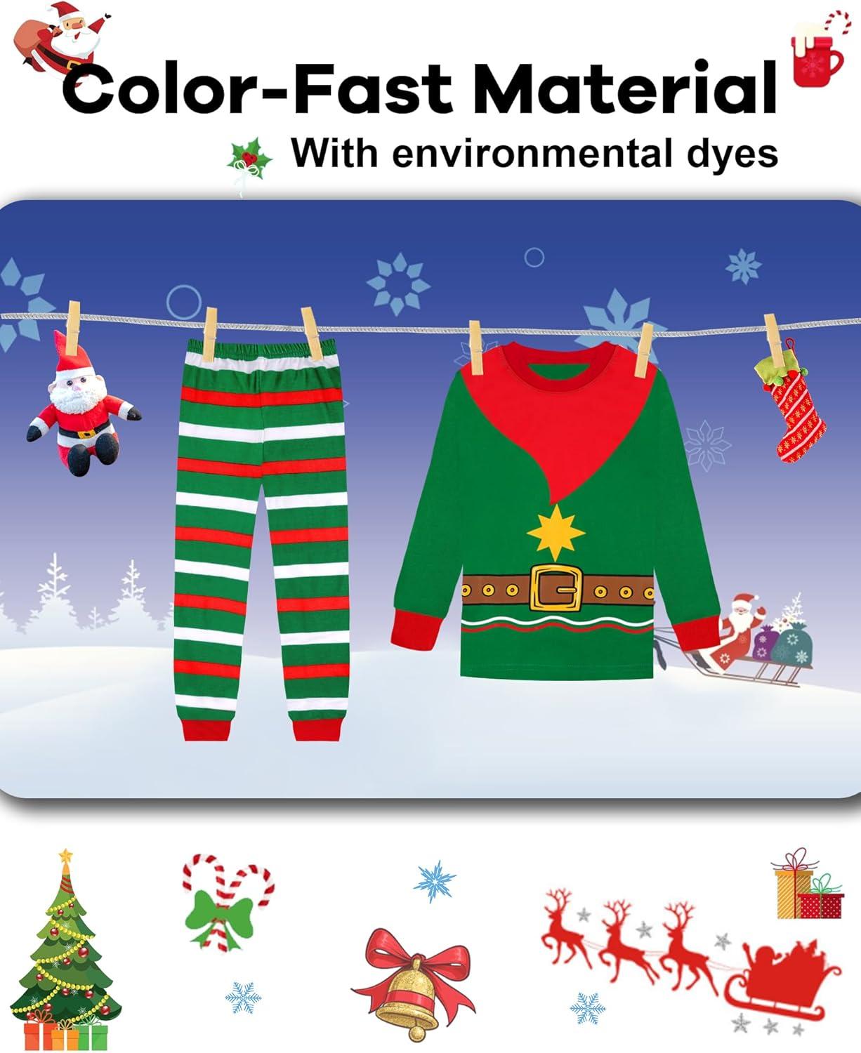 imageDAUGHTER QUEEN 18 Months12 Years Boys amp Girls Christmas Pajamas 100 Cotton Sleepwear2pcsgreenelfcbb25
