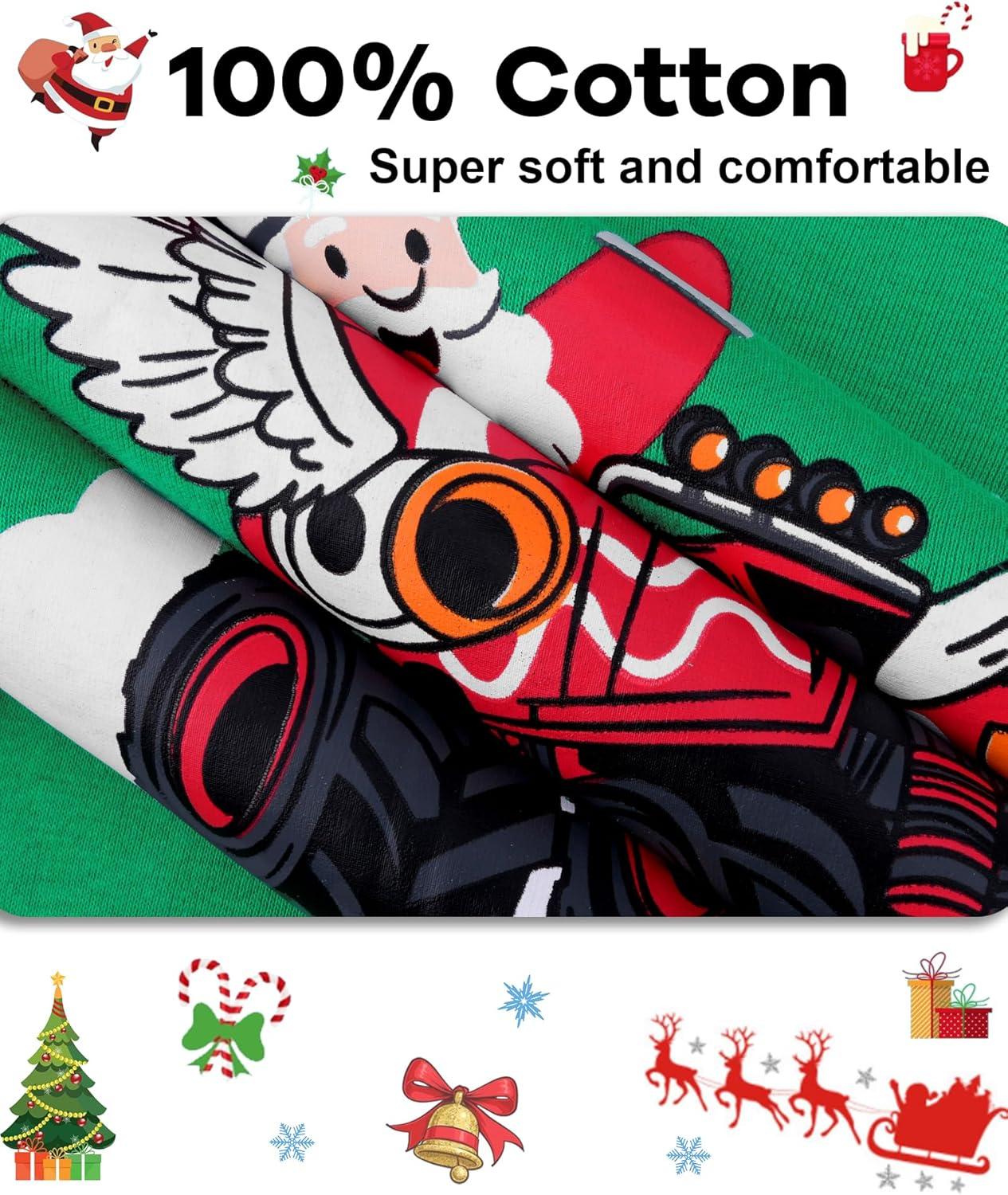 imageDAUGHTER QUEEN 18 Months12 Years Boys amp Girls Christmas Pajamas 100 Cotton Sleepwear2pcsgreenmonster Truckcba25