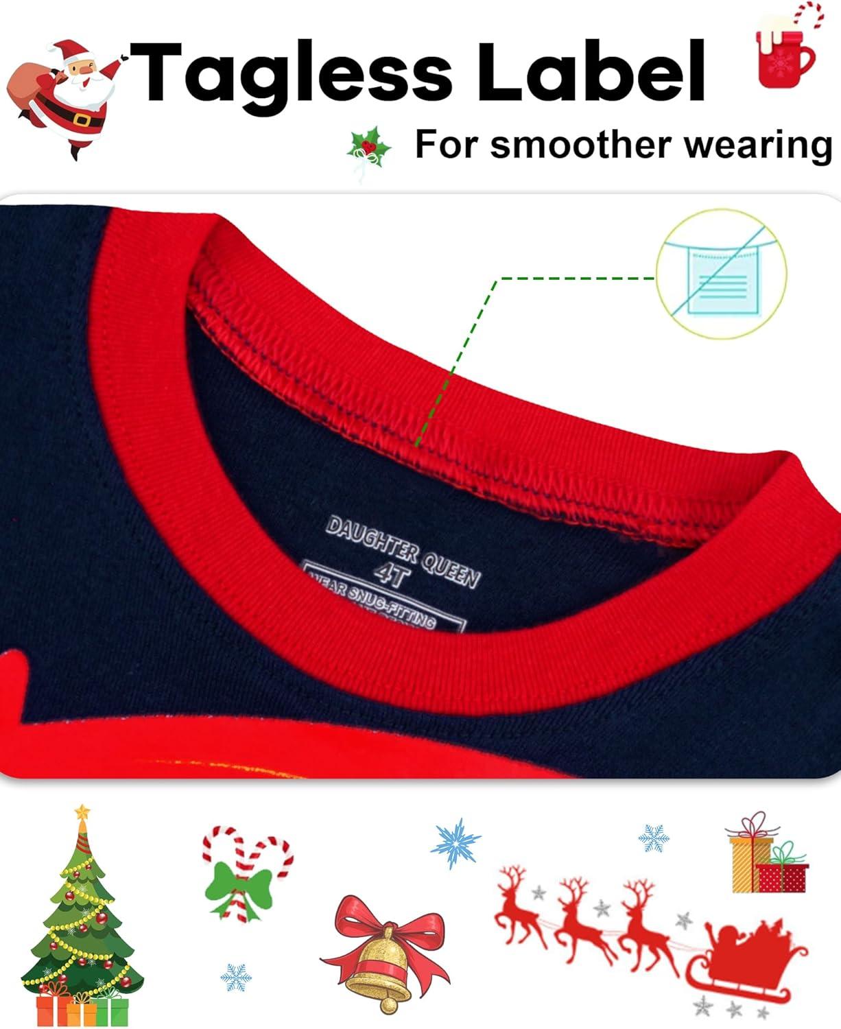 imageDAUGHTER QUEEN 18 Months12 Years Boys amp Girls Christmas Pajamas 100 Cotton Sleepwear2pcsnavycandy Canecba25