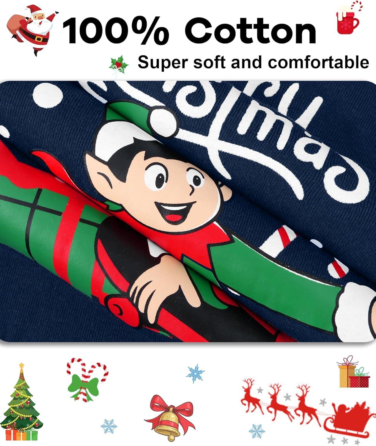 imageDAUGHTER QUEEN 18 Months12 Years Boys amp Girls Christmas Pajamas 100 Cotton Sleepwear2pcsnavyelfcba25