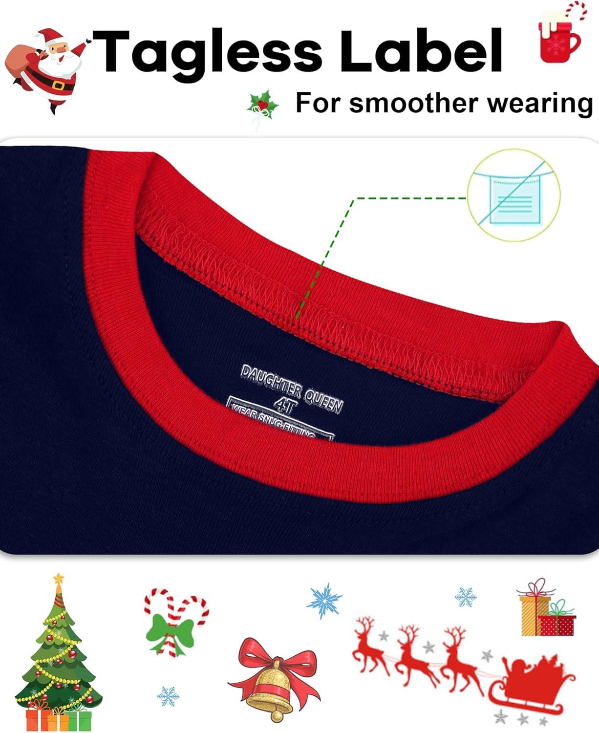 imageDAUGHTER QUEEN 18 Months12 Years Boys amp Girls Christmas Pajamas 100 Cotton Sleepwear2pcsnavyelfcba25