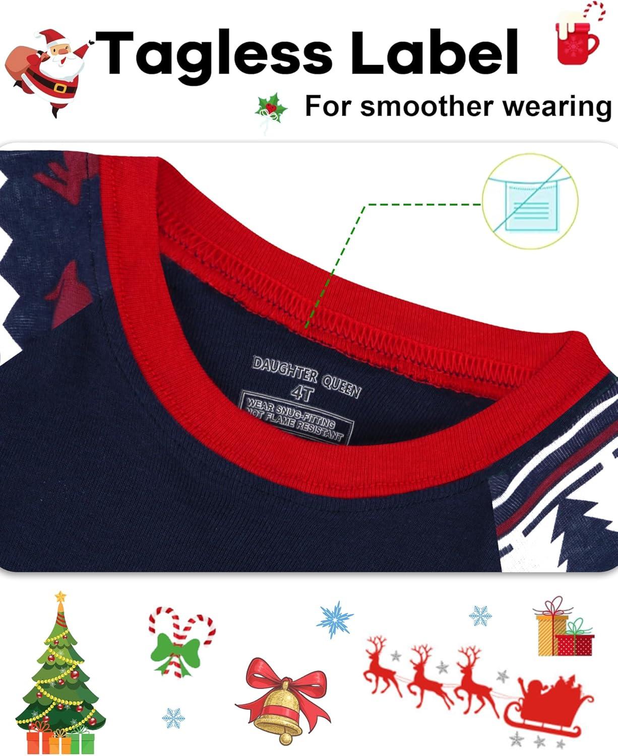 imageDAUGHTER QUEEN 18 Months12 Years Boys amp Girls Christmas Pajamas 100 Cotton Sleepwear2pcsnavyreindeercba25