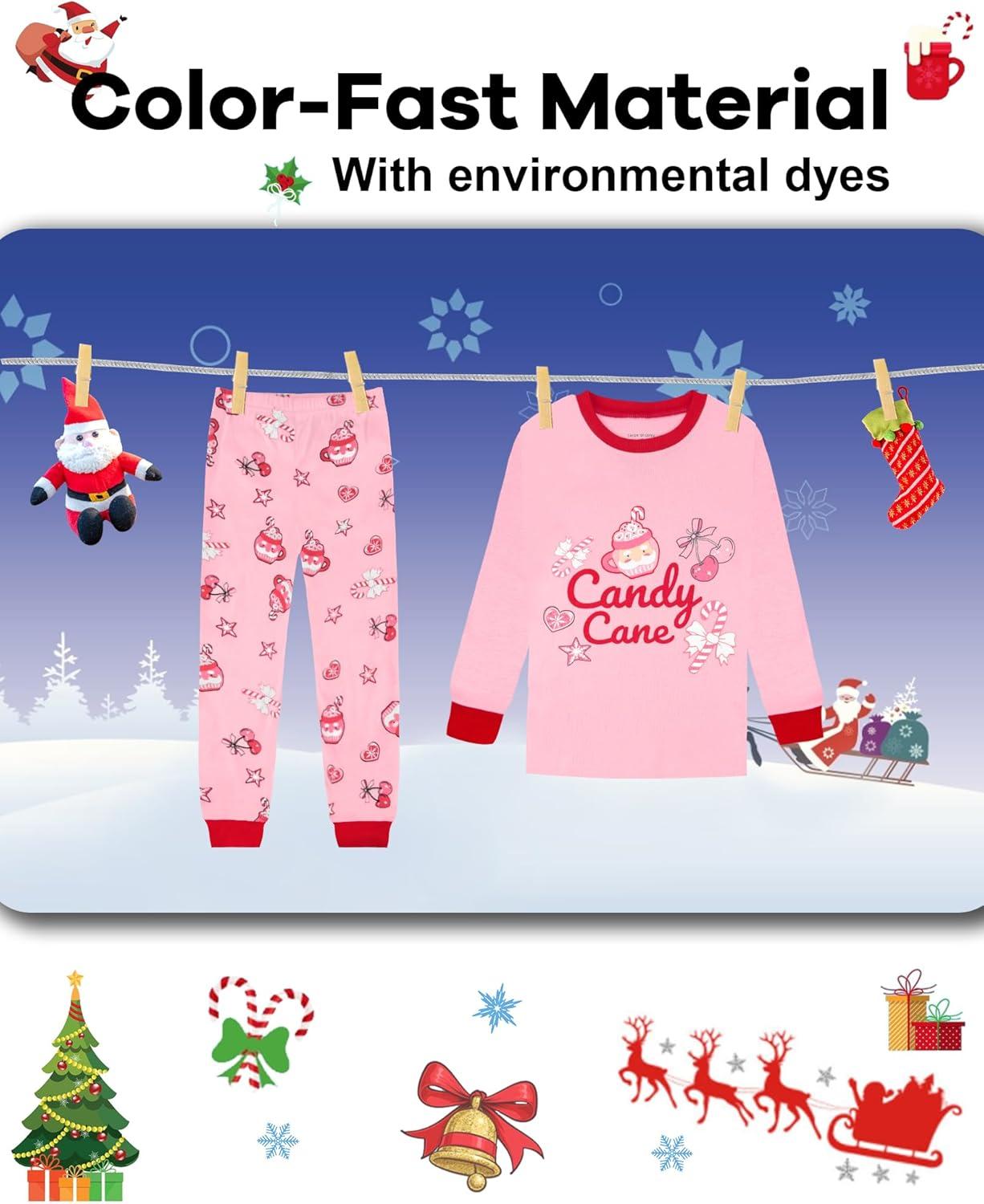 imageDAUGHTER QUEEN 18 Months12 Years Boys amp Girls Christmas Pajamas 100 Cotton Sleepwear2pcspinkcandy Canecga25