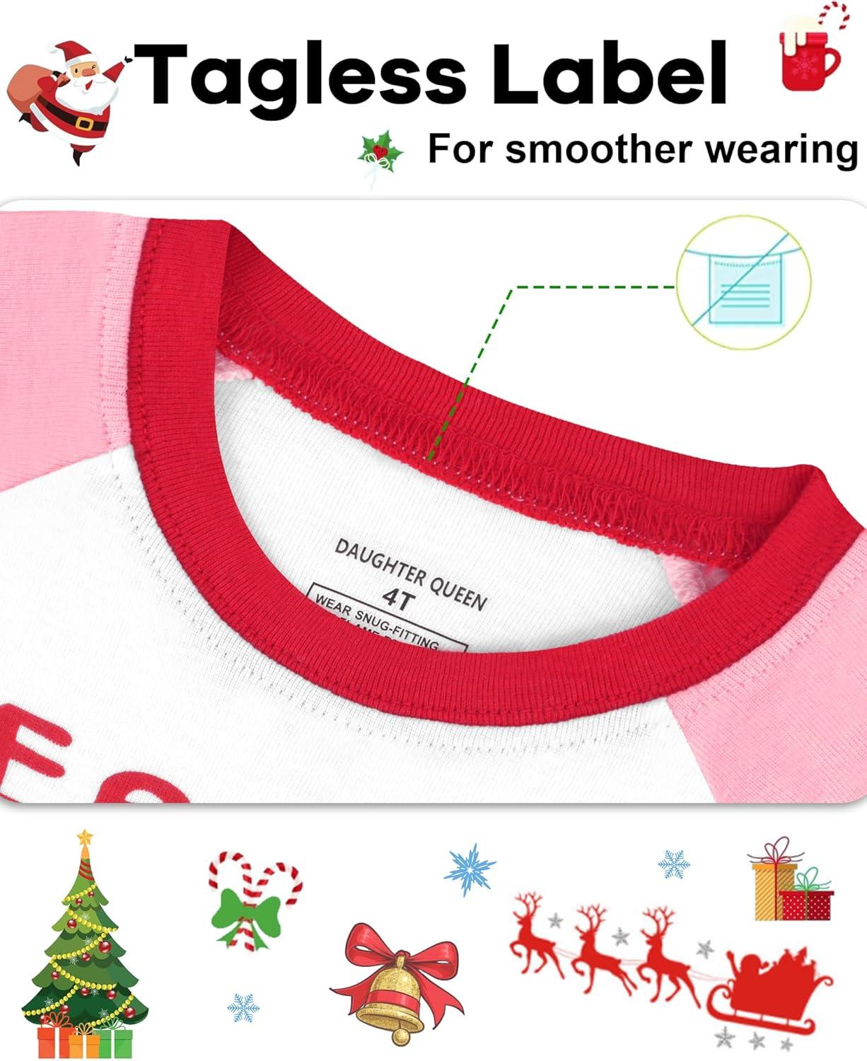 imageDAUGHTER QUEEN 18 Months12 Years Boys amp Girls Christmas Pajamas 100 Cotton Sleepwear2pcspinkcatcga25