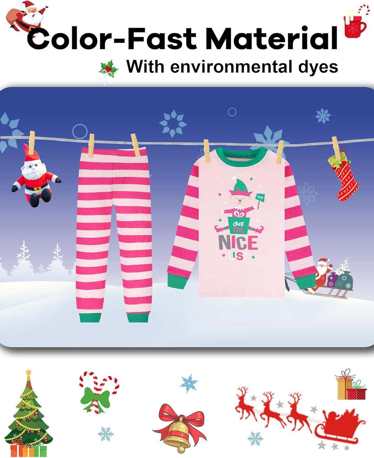 imageDAUGHTER QUEEN 18 Months12 Years Boys amp Girls Christmas Pajamas 100 Cotton Sleepwear2pcspinkelfcga23