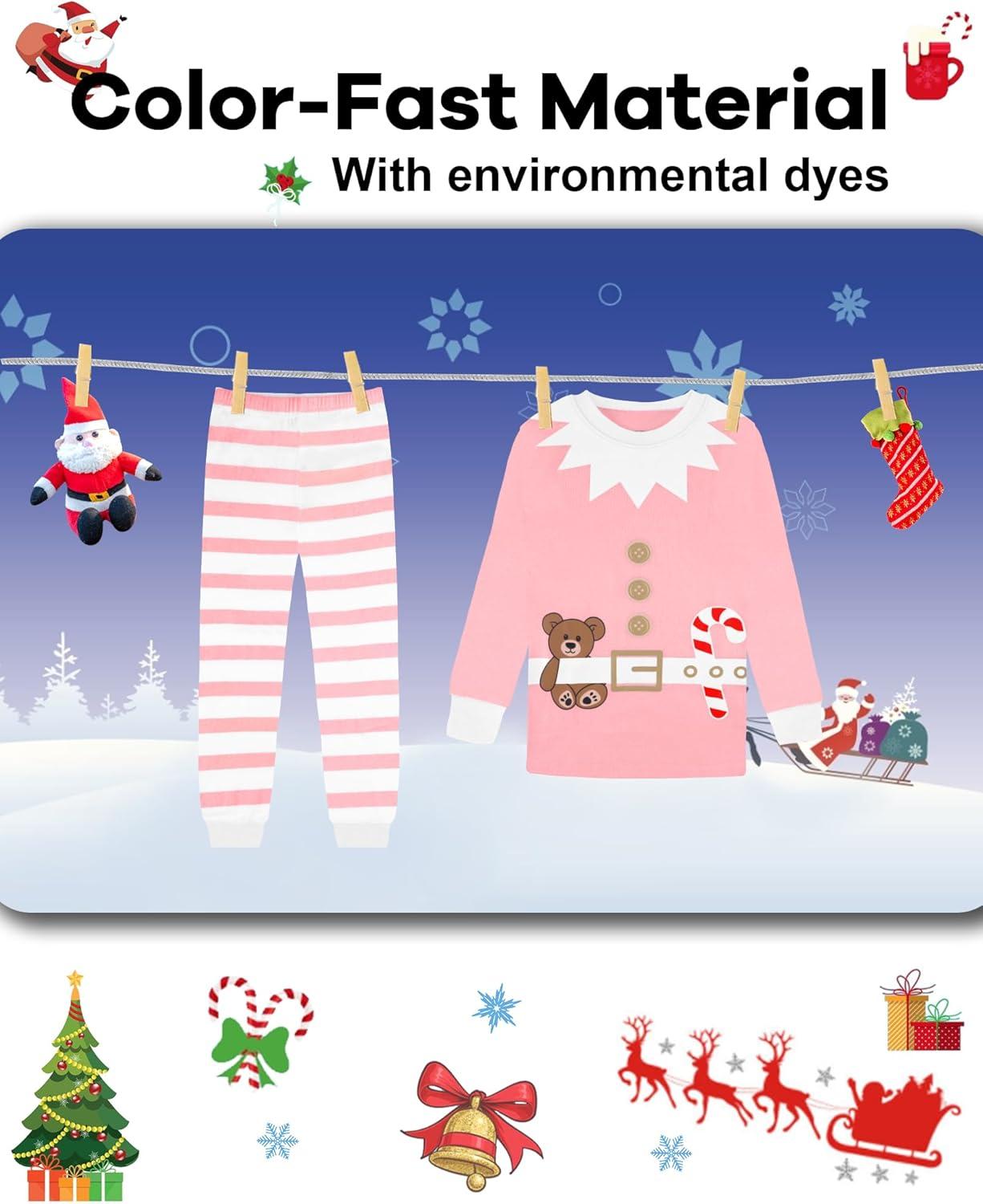 imageDAUGHTER QUEEN 18 Months12 Years Boys amp Girls Christmas Pajamas 100 Cotton Sleepwear2pcspinkelfcga25