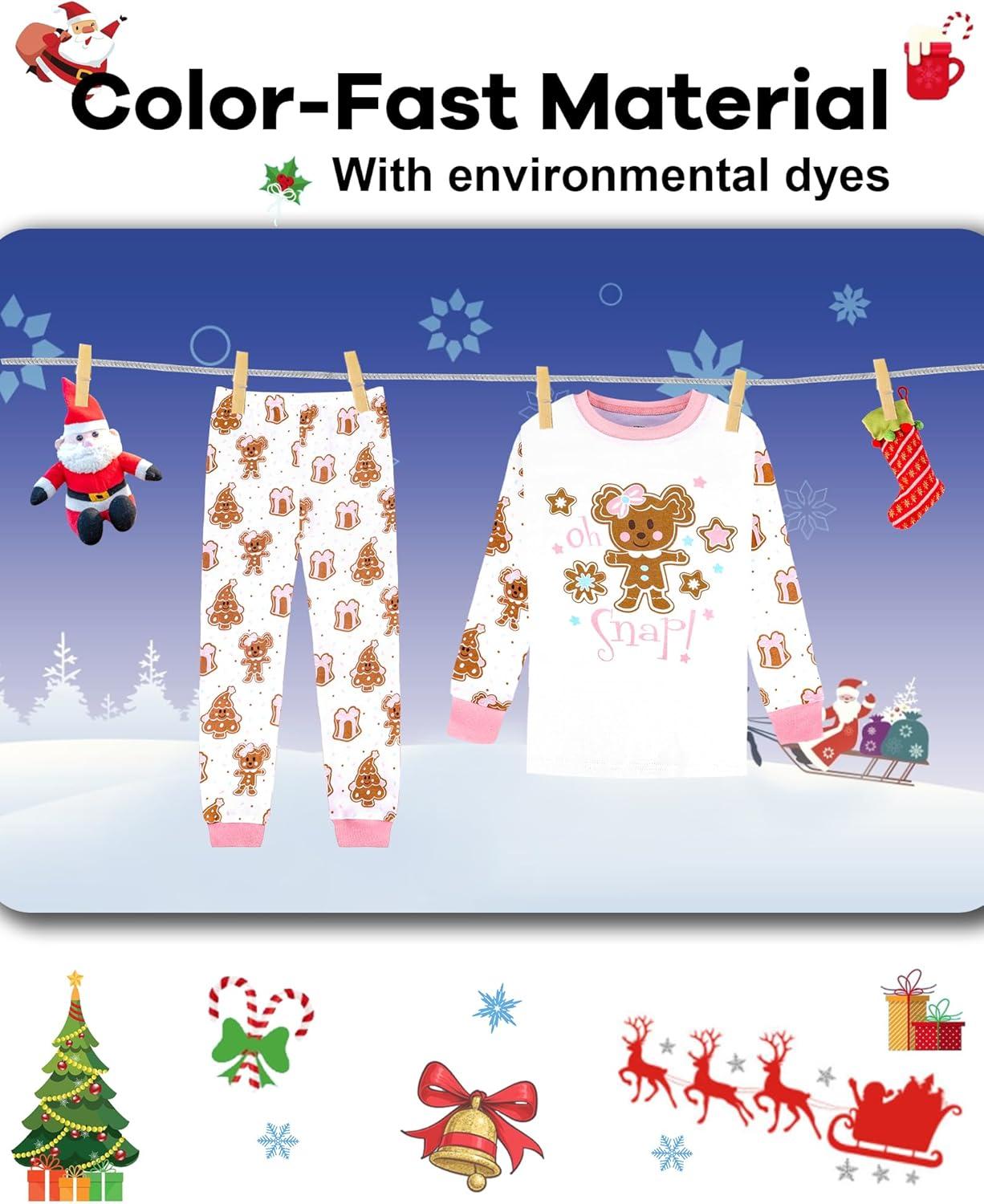 imageDAUGHTER QUEEN 18 Months12 Years Boys amp Girls Christmas Pajamas 100 Cotton Sleepwear2pcspinkgingerbreadcga23