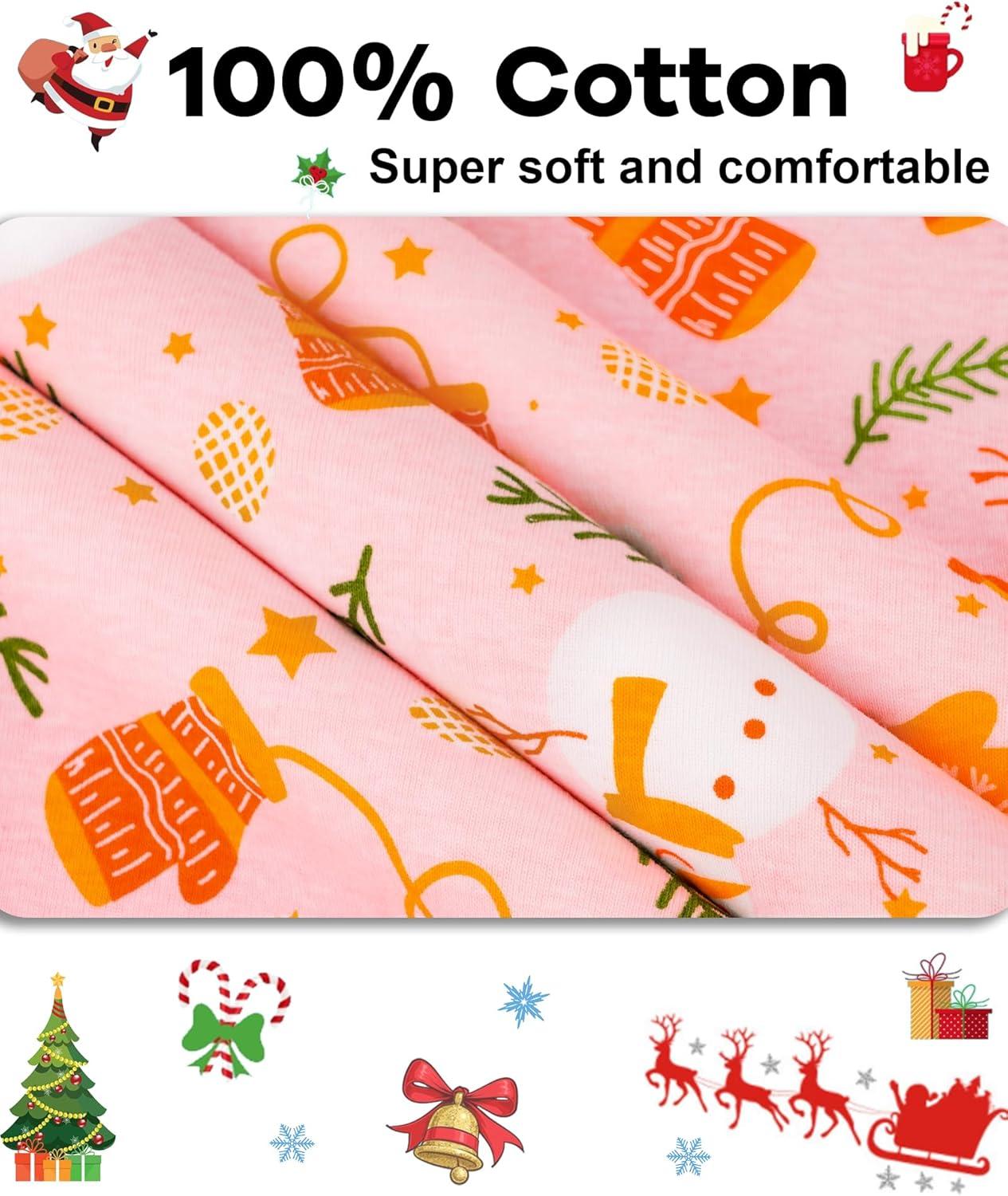 imageDAUGHTER QUEEN 18 Months12 Years Boys amp Girls Christmas Pajamas 100 Cotton Sleepwear2pcspinksnowmancga23