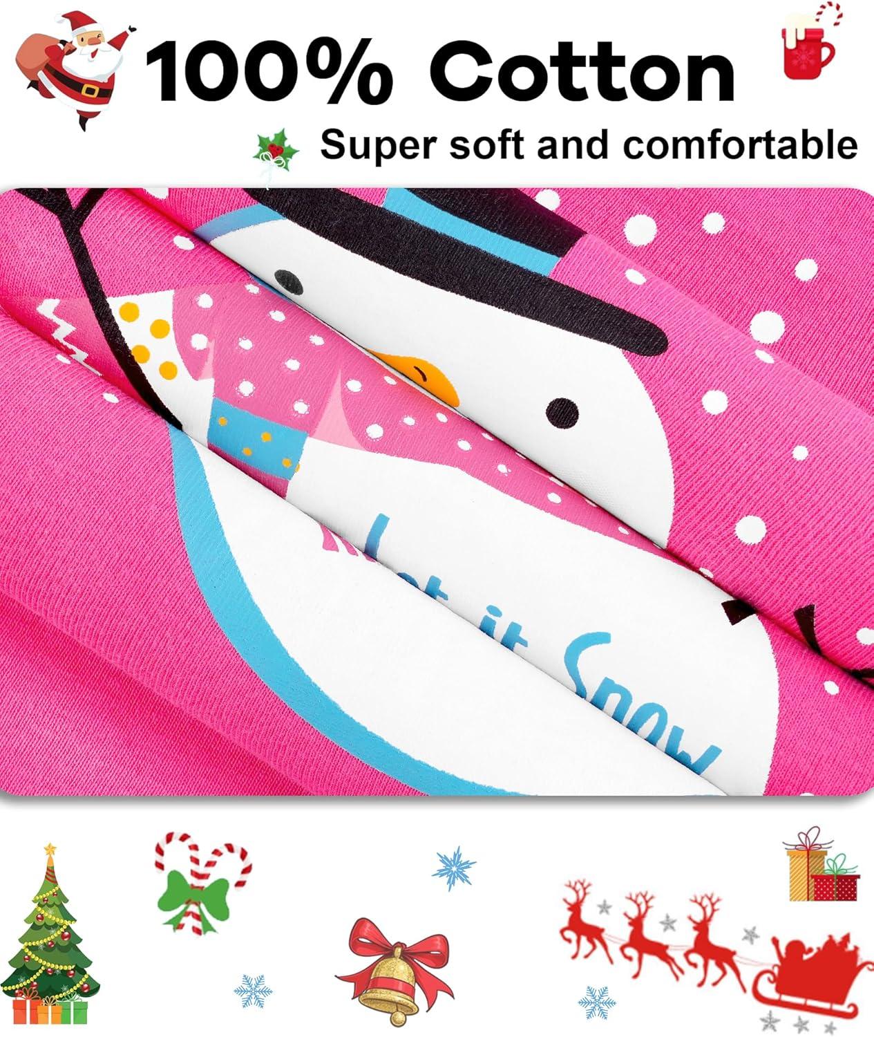 imageDAUGHTER QUEEN 18 Months12 Years Boys amp Girls Christmas Pajamas 100 Cotton Sleepwear2pcspinksnowmancga24