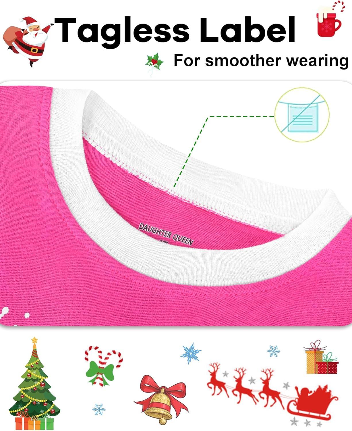 imageDAUGHTER QUEEN 18 Months12 Years Boys amp Girls Christmas Pajamas 100 Cotton Sleepwear2pcspinksnowmancga24