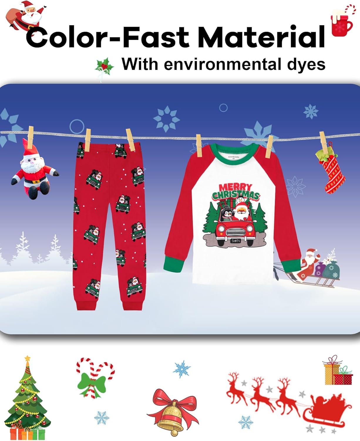 imageDAUGHTER QUEEN 18 Months12 Years Boys amp Girls Christmas Pajamas 100 Cotton Sleepwear2pcsredcarcba25