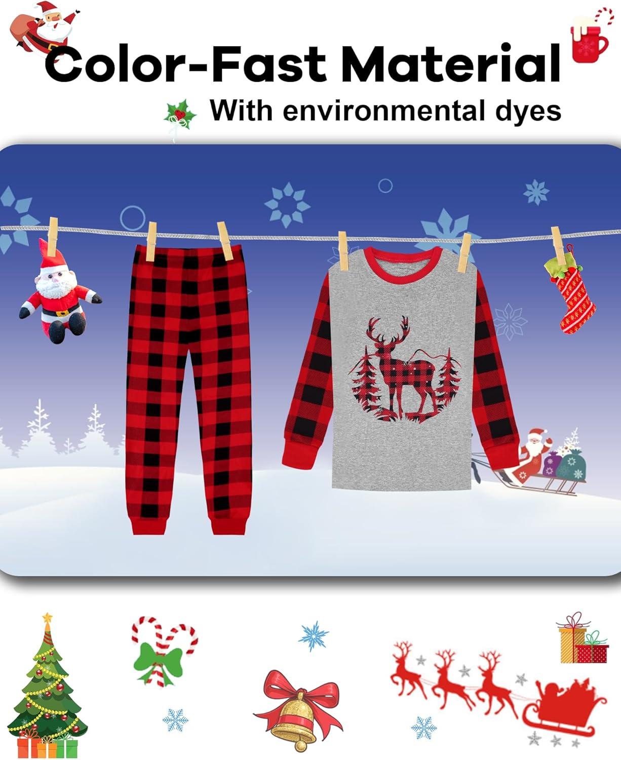 imageDAUGHTER QUEEN 18 Months12 Years Boys amp Girls Christmas Pajamas 100 Cotton Sleepwear2pcsredreindeercba25