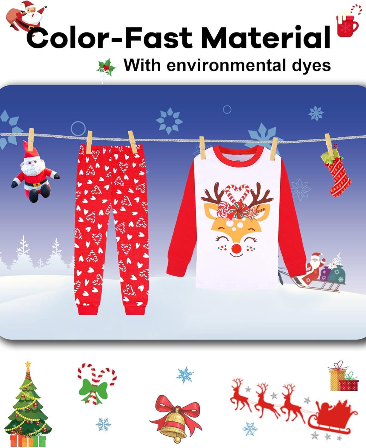 imageDAUGHTER QUEEN 18 Months12 Years Boys amp Girls Christmas Pajamas 100 Cotton Sleepwear2pcsredreindeercga23