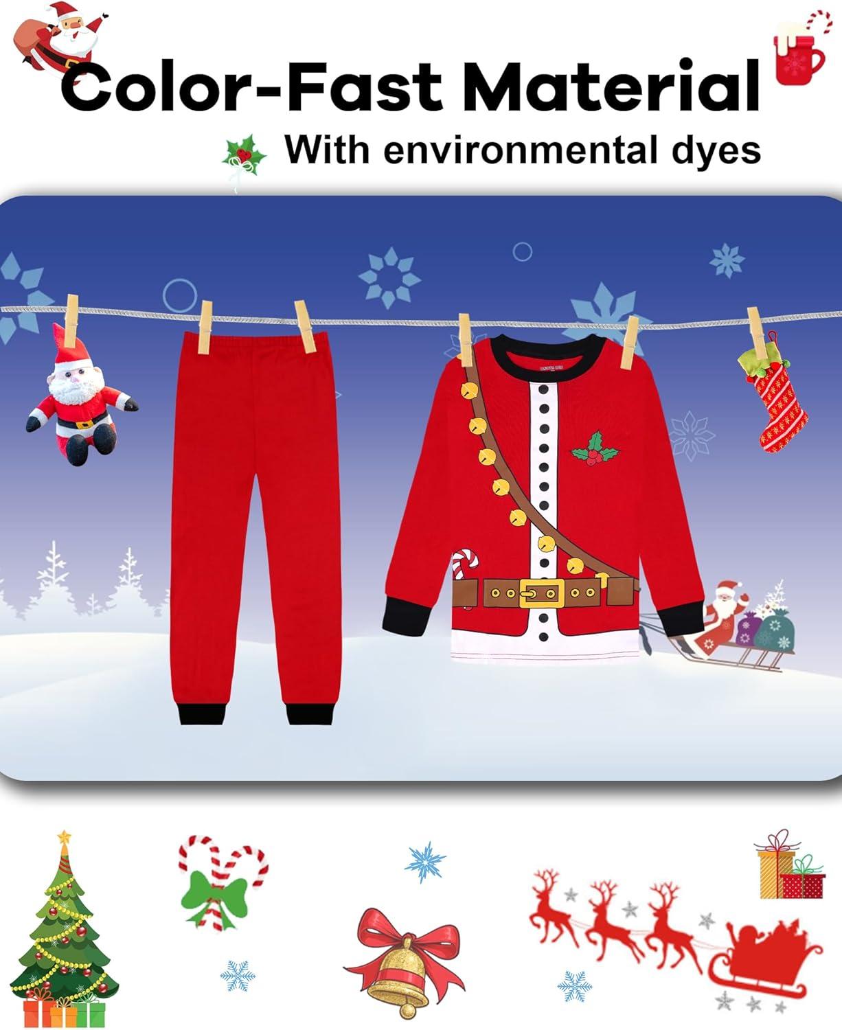 imageDAUGHTER QUEEN 18 Months12 Years Boys amp Girls Christmas Pajamas 100 Cotton Sleepwear2pcsredsanta Clauscba25