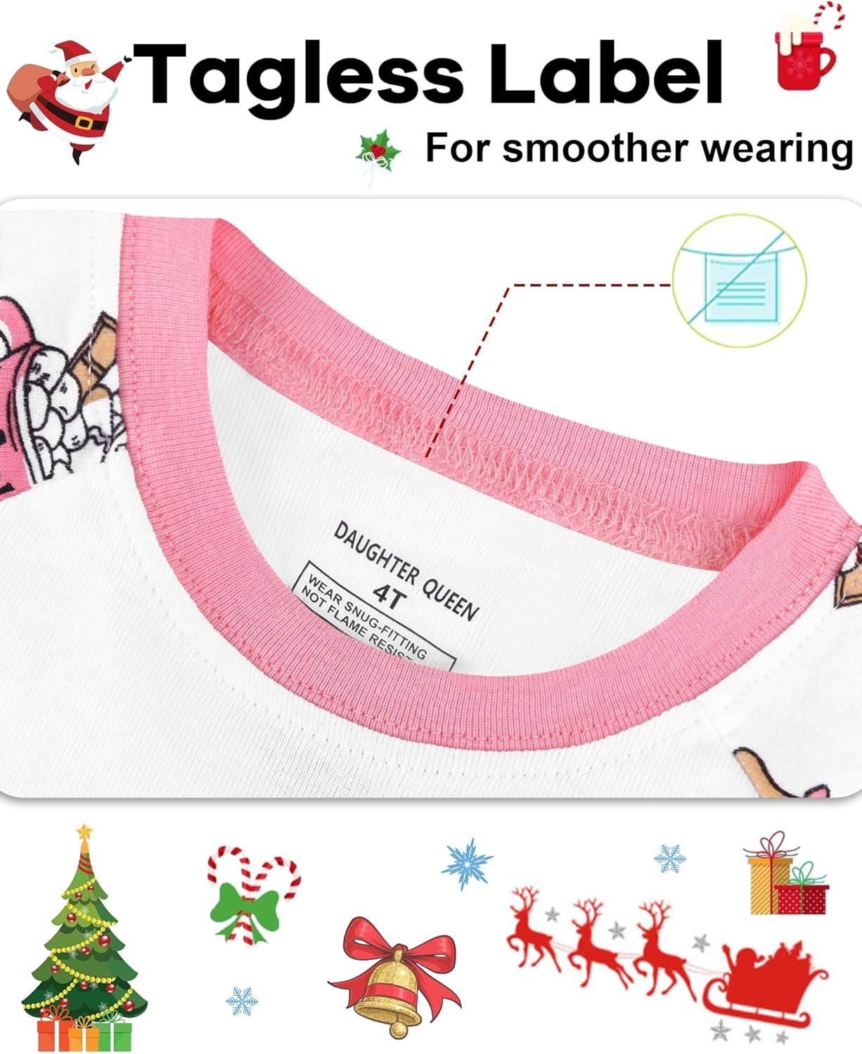 imageDAUGHTER QUEEN 18 Months12 Years Boys amp Girls Christmas Pajamas 100 Cotton Sleepwear2pcswhitegingerbreadcga25