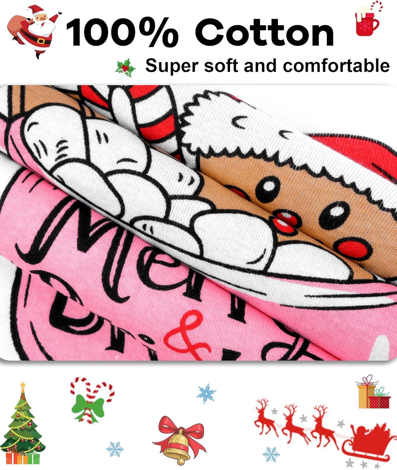 imageDAUGHTER QUEEN 18 Months12 Years Boys amp Girls Christmas Pajamas 100 Cotton Sleepwear2pcswhitegingerbreadcga25