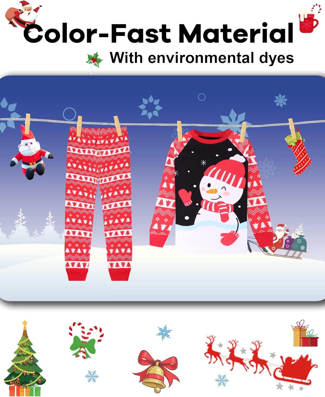 imageDAUGHTER QUEEN 18 Months12 Years Boys amp Girls Christmas Pajamas 100 Cotton SleepwearSnowmanReda22