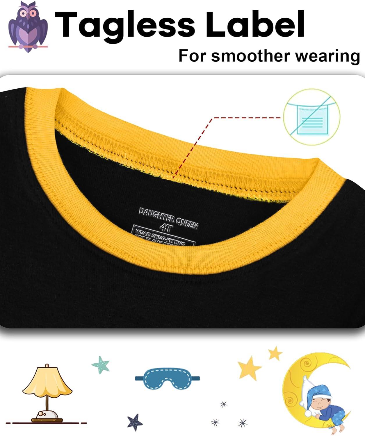 imageDAUGHTER QUEEN Boys 100 Cotton Long Sleeve Pajamas Size 18Months12Years4pcsblackGreendinosaurlba25
