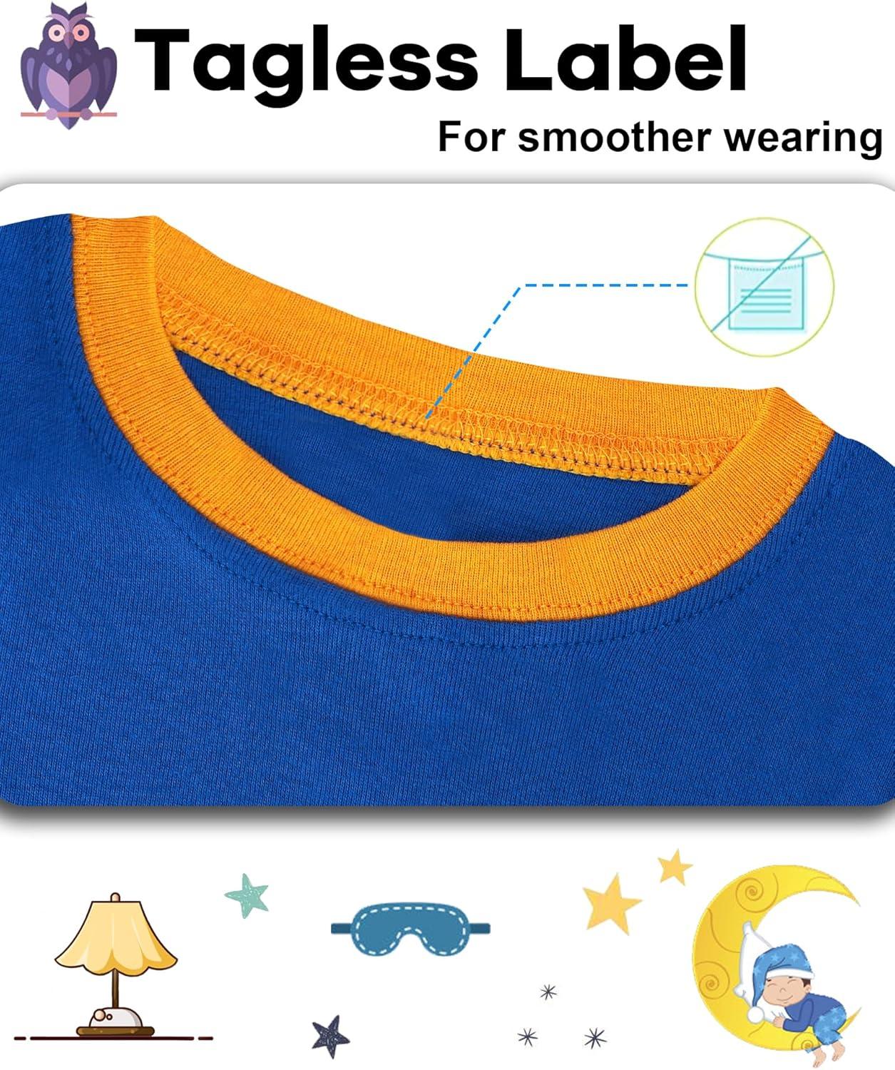 imageDAUGHTER QUEEN Boys 100 Cotton Long Sleeve Pajamas Size 18Months12Years4pcsblueBrownexcavatorlba24