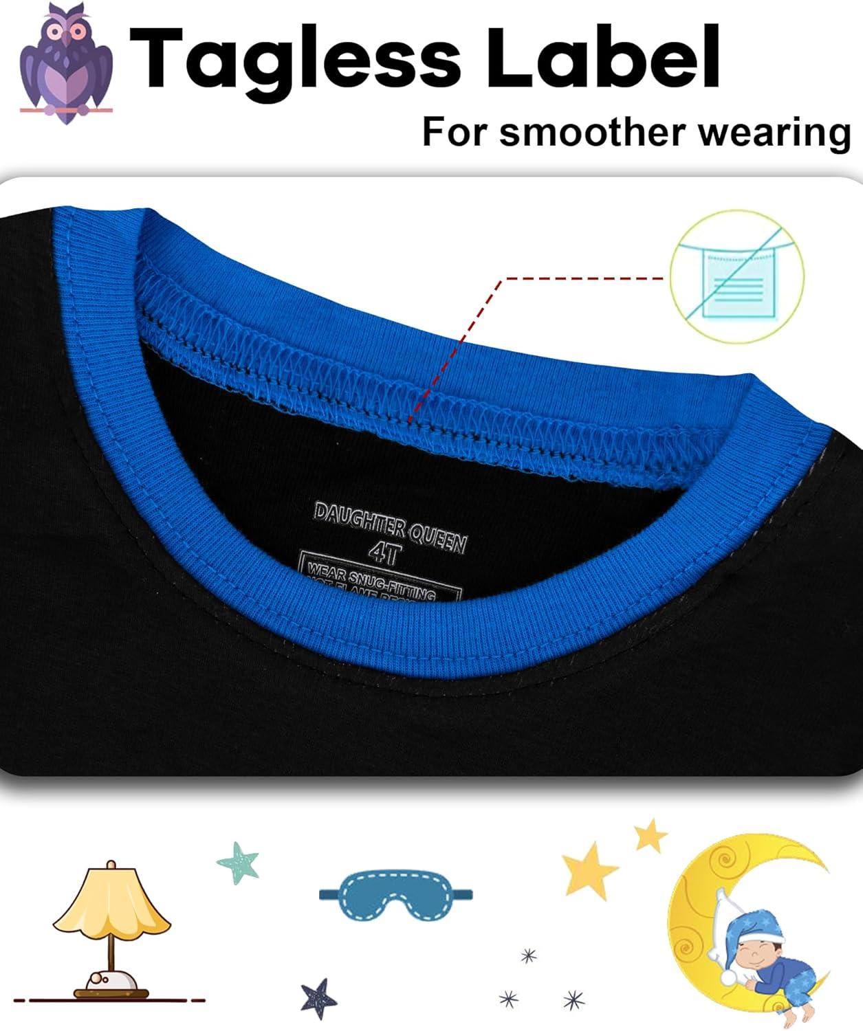 imageDAUGHTER QUEEN Boys 100 Cotton Long Sleeve Pajamas Size 18Months12Years4pcsblueNavymonster Trucklba25
