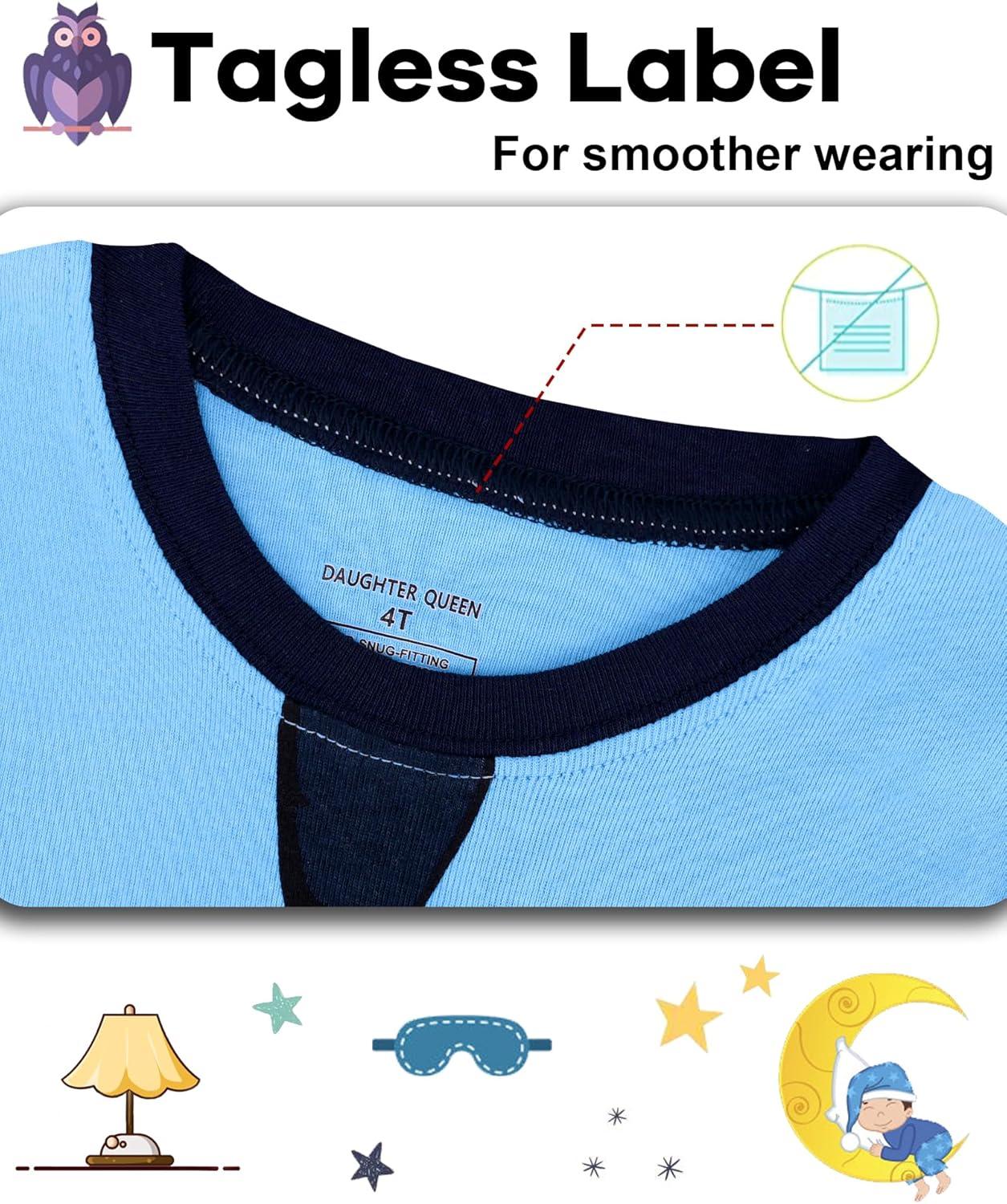 imageDAUGHTER QUEEN Boys 100 Cotton Long Sleeve Pajamas Size 18Months12Years4pcsnanyBluepolicemanDoctorlba24
