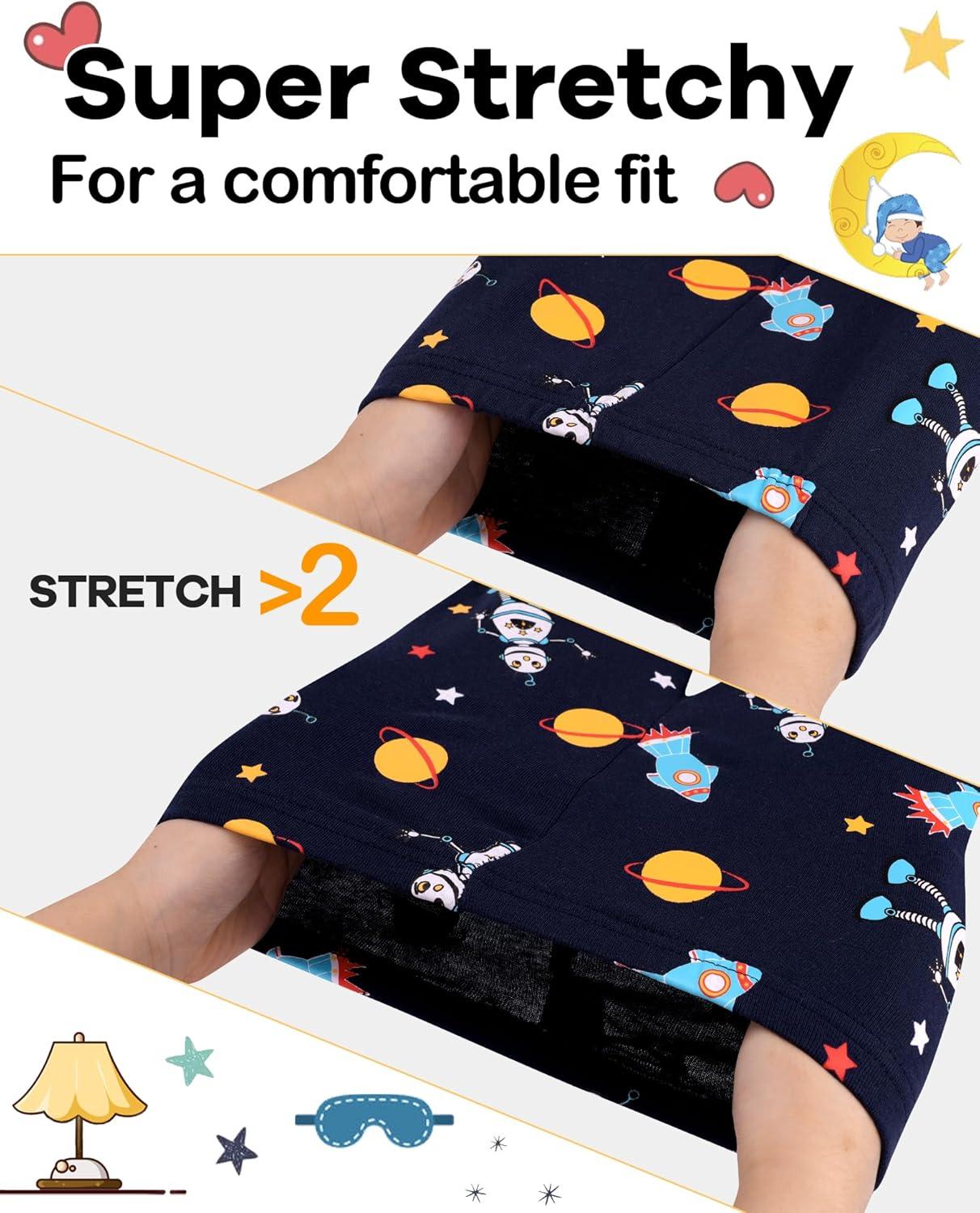 imageDAUGHTER QUEEN Boys 100 Cotton Long Sleeve Pajamas Size 18Months12Years4pcsnavyastronautlba24