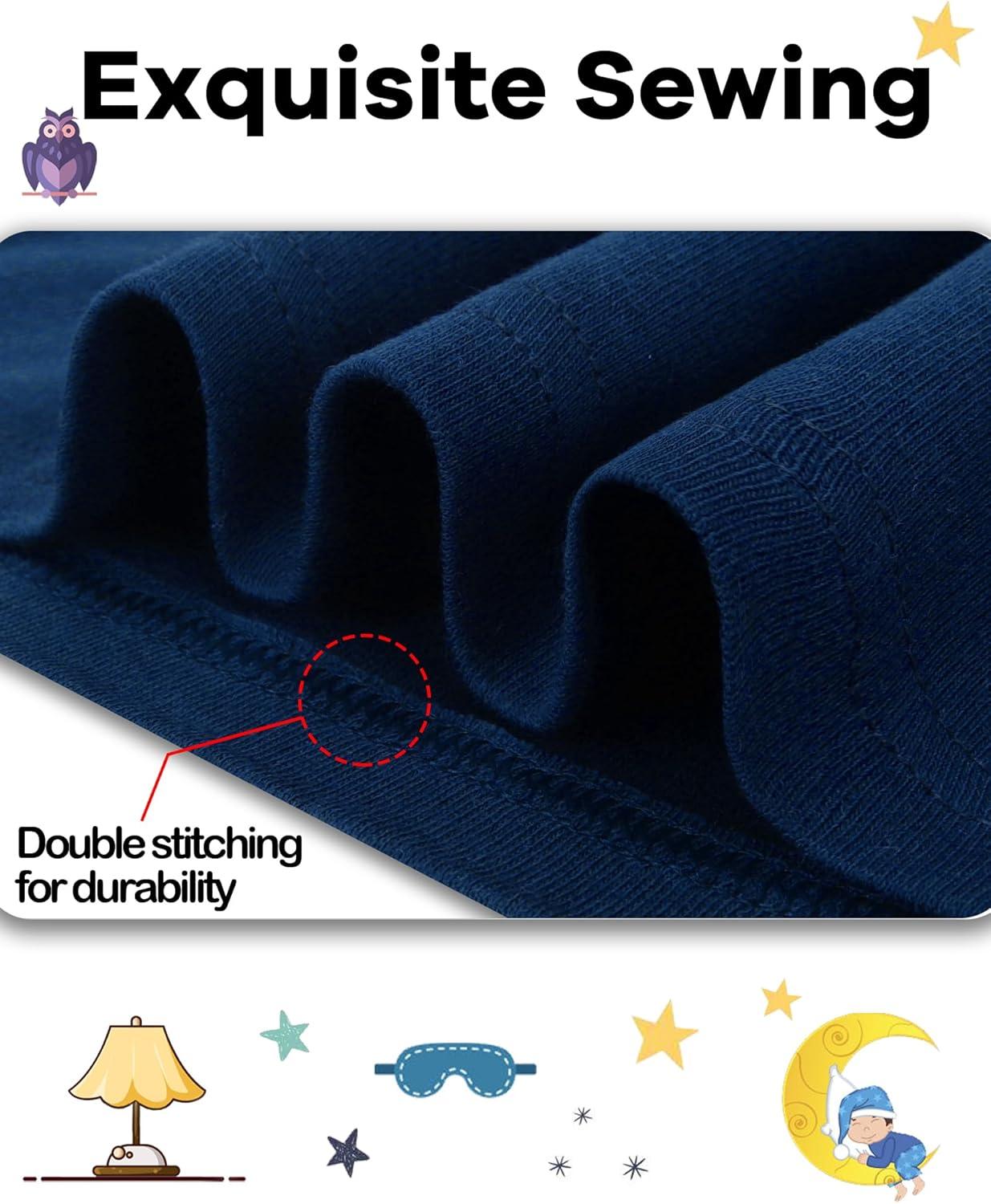 imageDAUGHTER QUEEN Boys 100 Cotton Long Sleeve Pajamas Size 18Months12Years4pcsnavyspacelba25