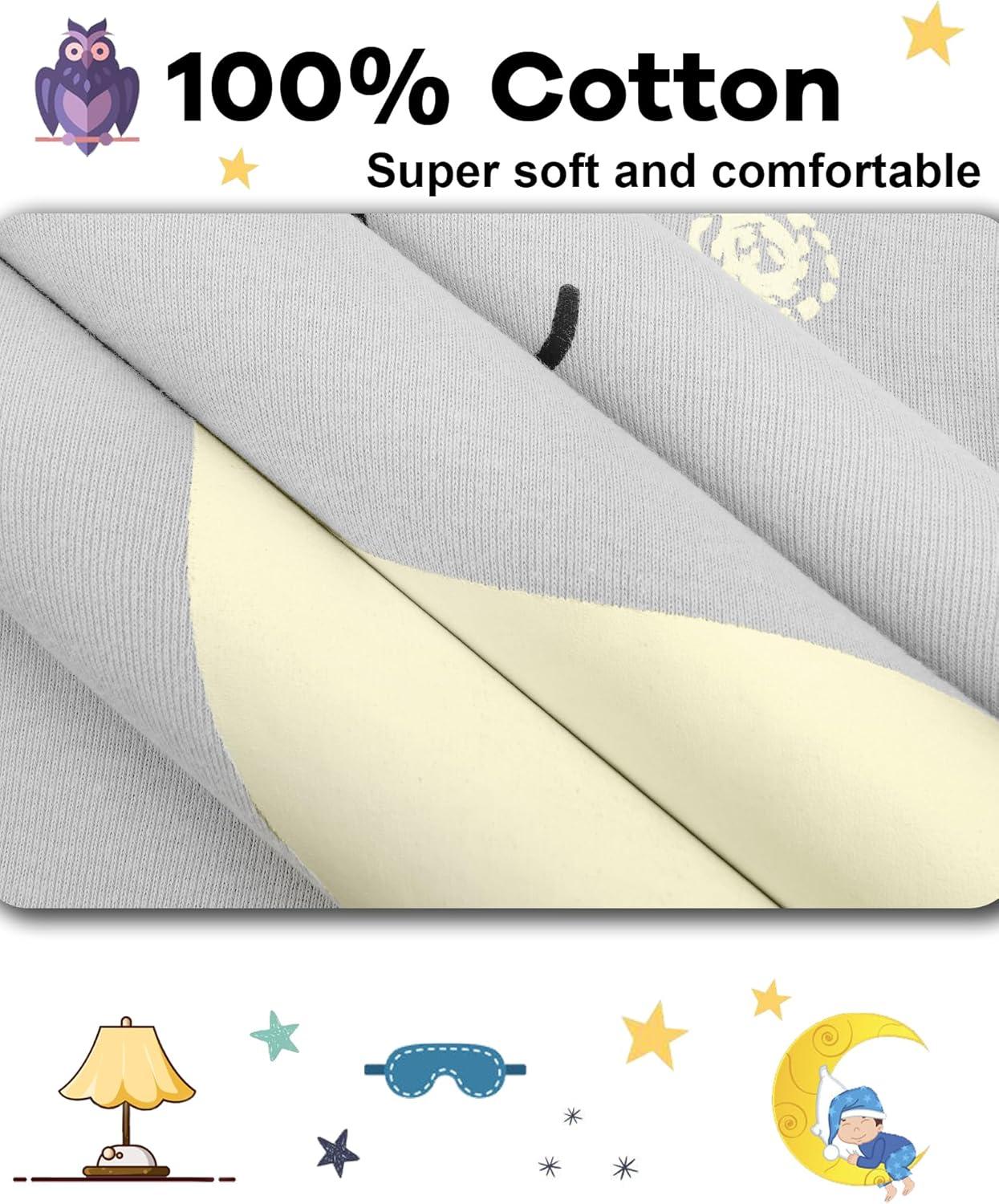 imageDAUGHTER QUEEN Boys Pajamas 4 Pieces Long Set 100 Cotton Sleepwear Size 18 Months12 Years4pcsnavy BlueGreybearlba24