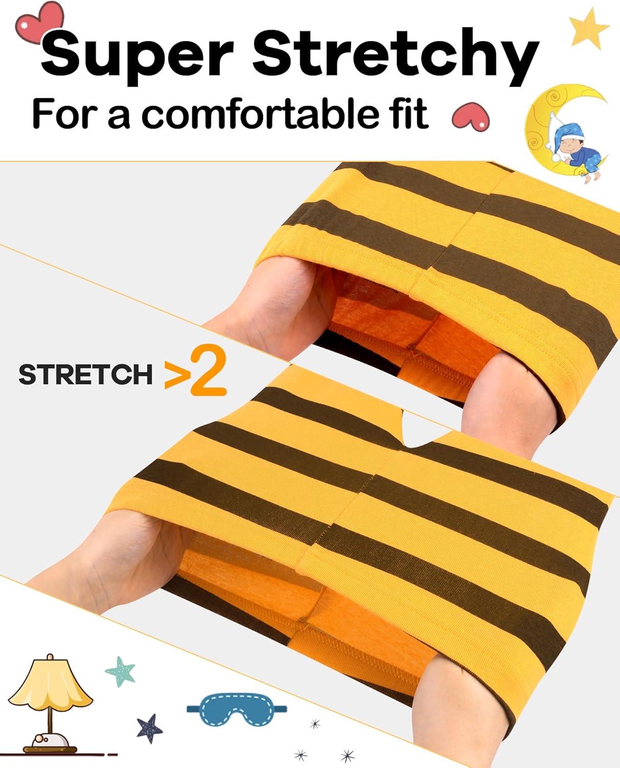 imageDAUGHTER QUEEN Boys Pajamas 4 Pieces Long Set 100 Cotton Sleepwear Size 18 Months12 Years4pcsorangetigerLionlba24