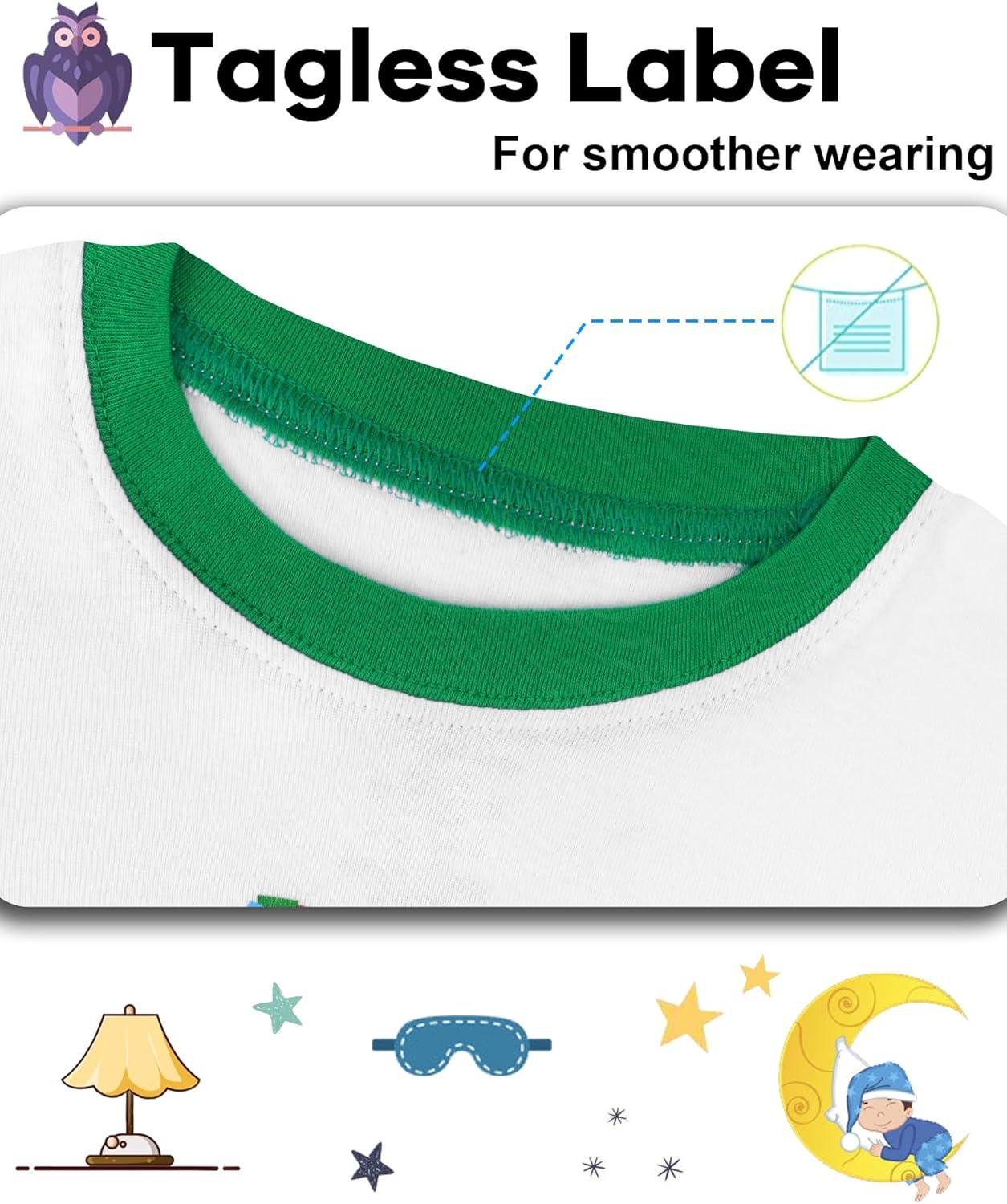 imageDAUGHTER QUEEN Boys Pajamas 4 Pieces Long Set 100 Cotton Sleepwear Size 18 Months12 Years4pcswhiteGreygarbage Trucklba24