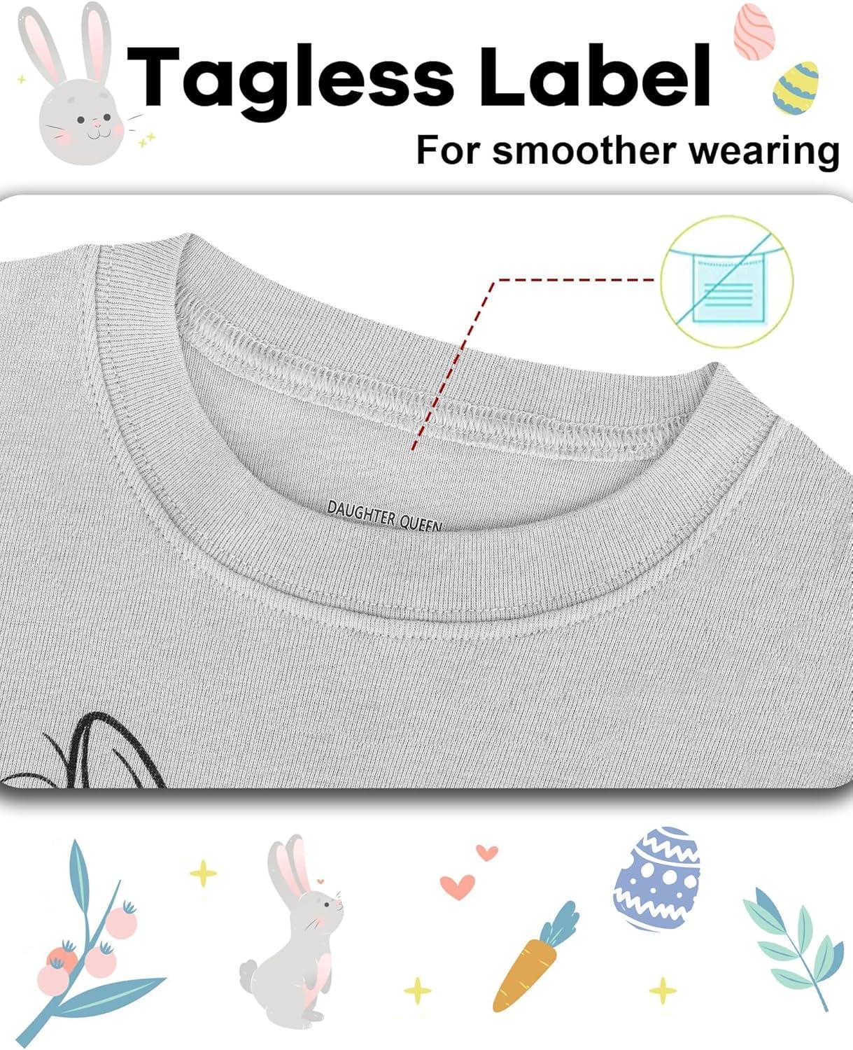 imageDAUGHTER QUEEN Boys Pajamas 4 Pieces Long Set 100 Cotton Sleepwear Size 18 Months12 YearsBunnyEaster EggsGreylba24