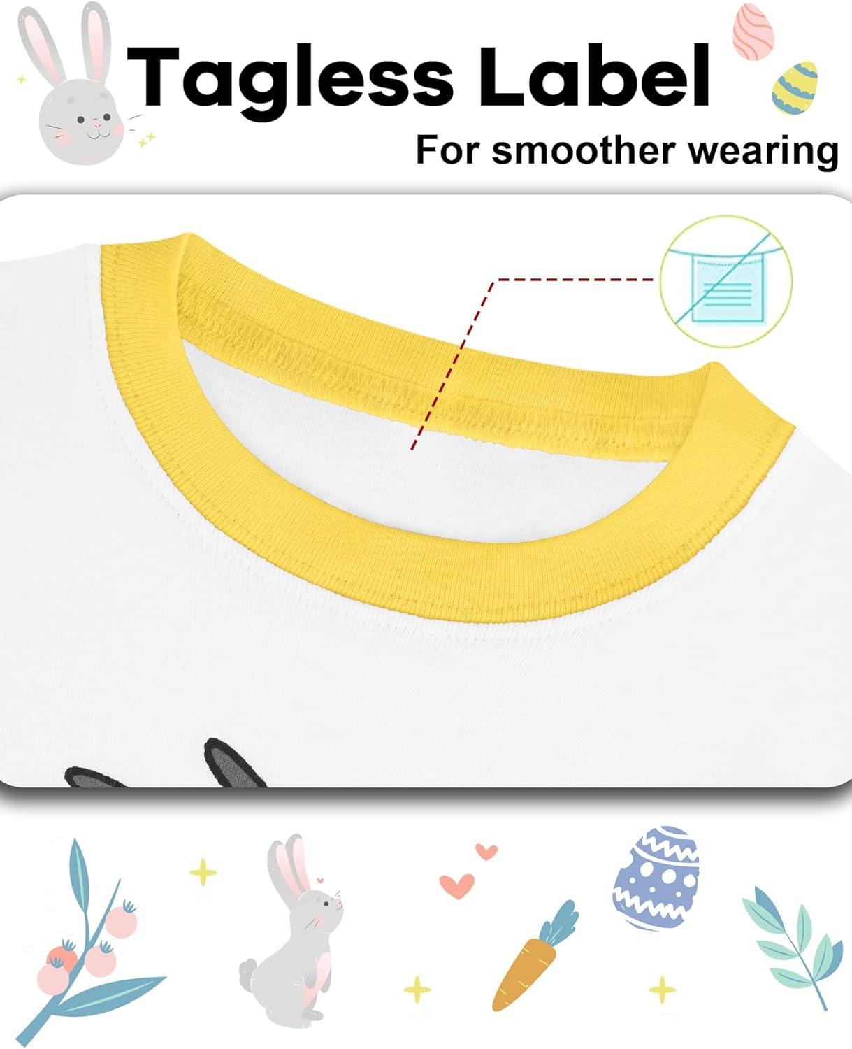 imageDAUGHTER QUEEN Boys Pajamas 4 Pieces Long Set 100 Cotton Sleepwear Size 18 Months12 YearsBunnyTruckWhitelba25
