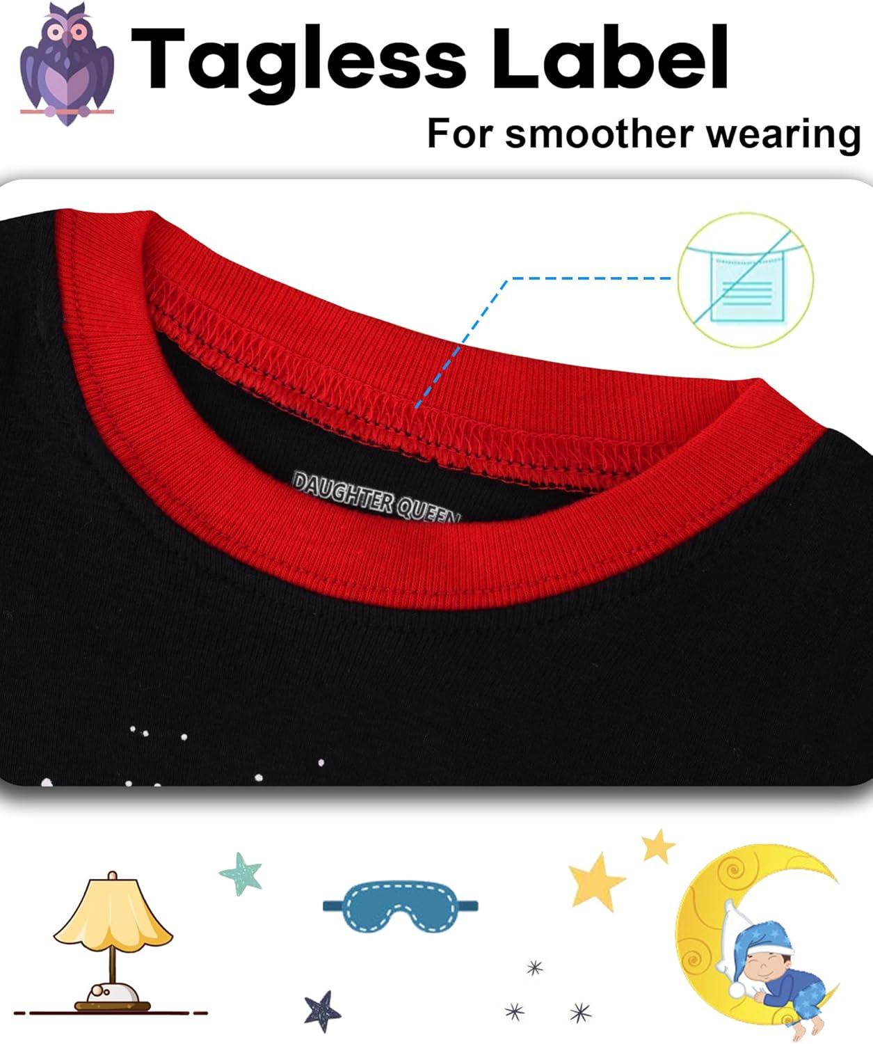 imageDAUGHTER QUEEN Boys Pajamas 4 Pieces Short Set 100 Cotton Sleepwear Size 18 Months12 Years4pcsblackDark Blueninjasba25