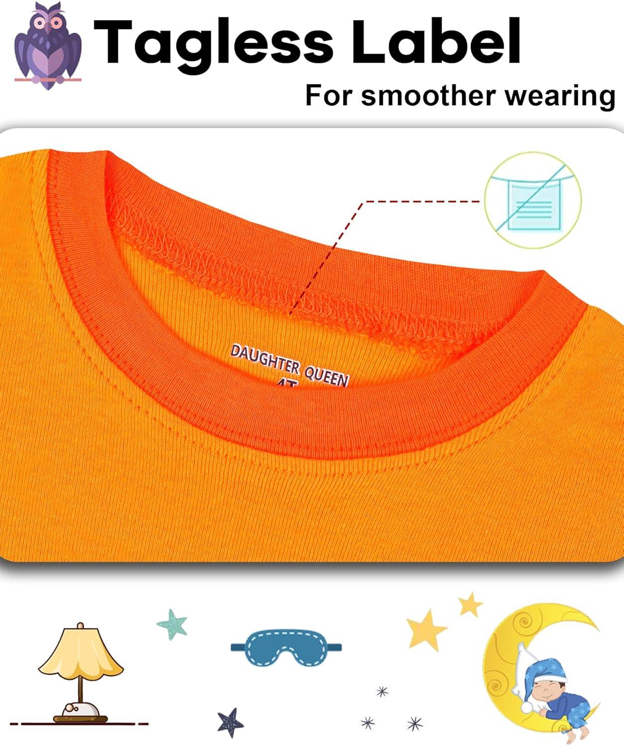 imageDAUGHTER QUEEN Boys Pajamas 4 Pieces Short Set 100 Cotton Sleepwear Size 18 Months12 Years4pcsorangeGreenbasketballsba24