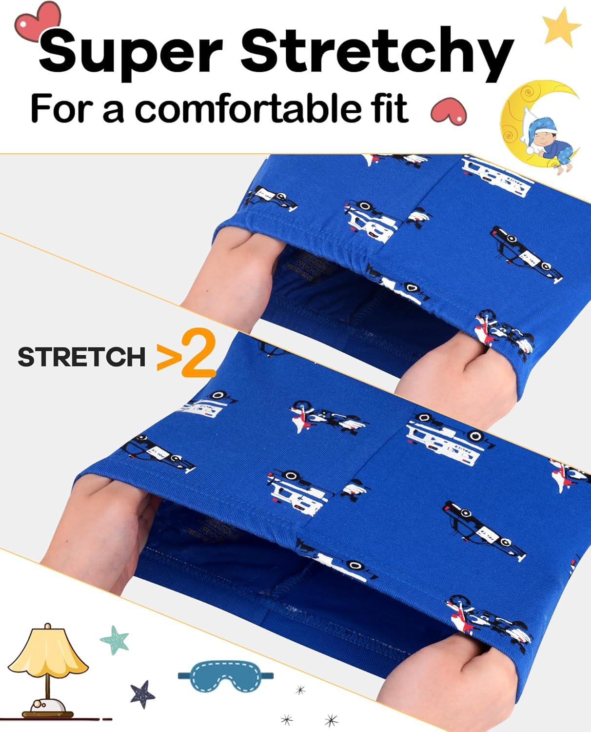 imageDAUGHTER QUEEN Boys Summer Pajamas Set 4 Pieces 100 Cotton Sleepwear Size 18 Months12 Years4pcsredYellowfiremanFire Trucksba25