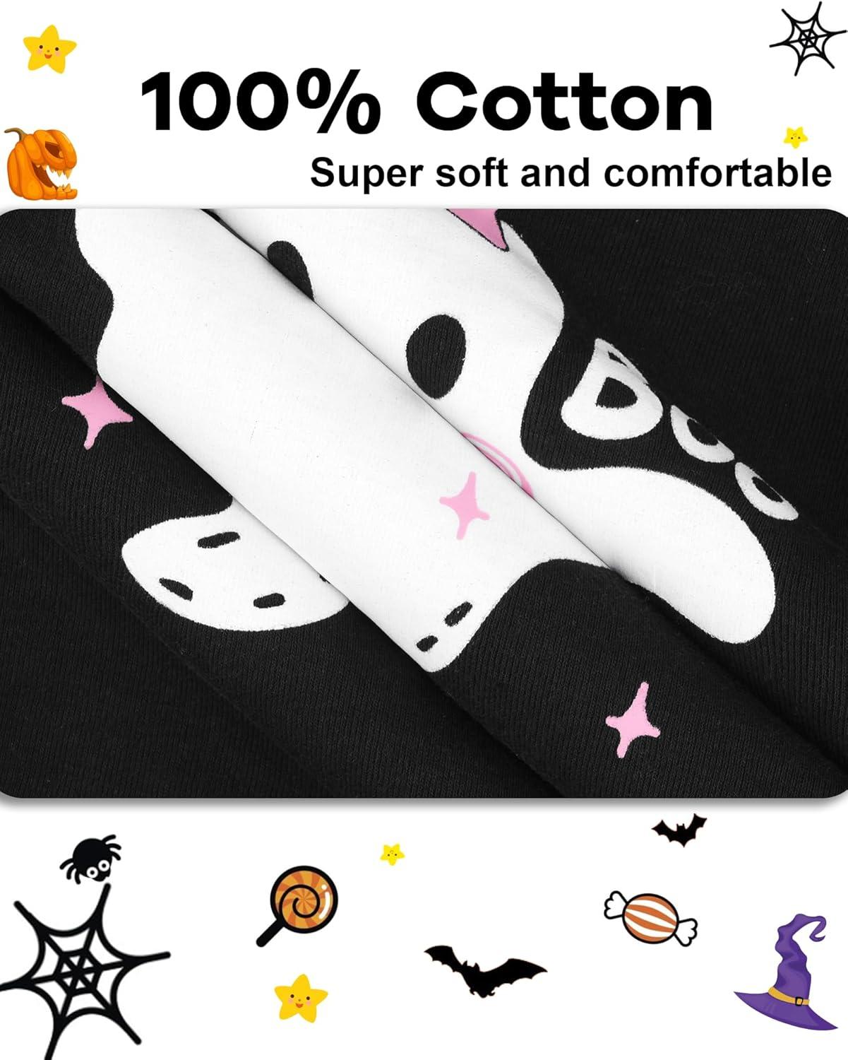imageDAUGHTER QUEEN Boys amp Girls 100 Cotton Holiday Pajamas Halloween Christmas Sleepwear 18M12Y2pcsblackPinkghosthga24