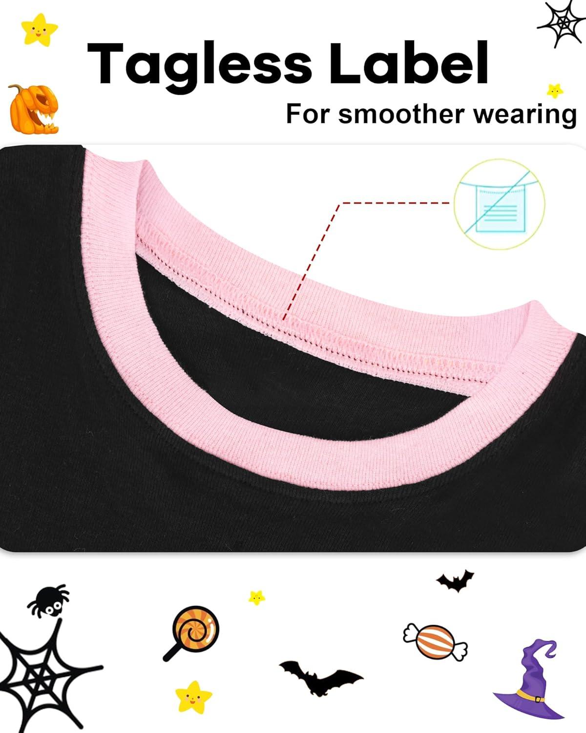 imageDAUGHTER QUEEN Boys amp Girls 100 Cotton Holiday Pajamas Halloween Christmas Sleepwear 18M12Y2pcsblackPinkghosthga24