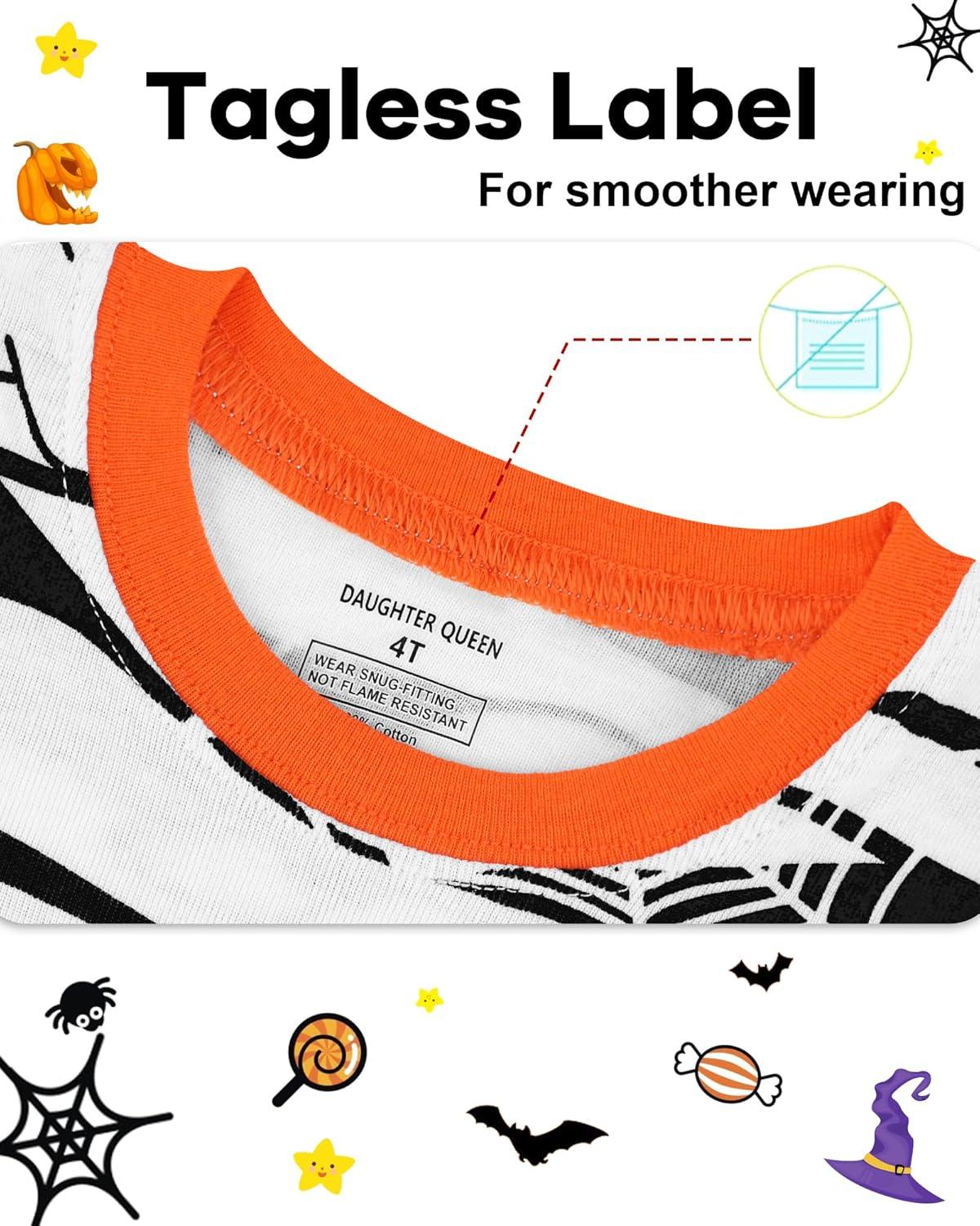 imageDAUGHTER QUEEN Boys amp Girls 100 Cotton Holiday Pajamas Halloween Christmas Sleepwear 18M12Y2pcsblackWhitemummyhba24