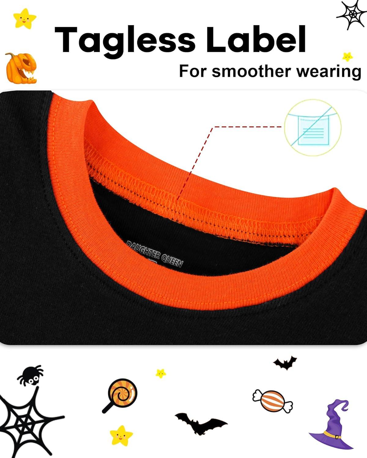 imageDAUGHTER QUEEN Boys amp Girls 100 Cotton Holiday Pajamas Halloween Christmas Sleepwear 18M12Y2pcsblackmonster Truckhba25